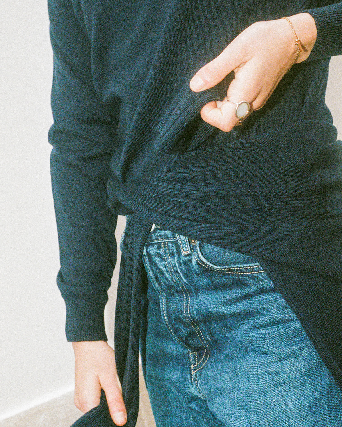 【WOMEN】12G Merino Wool Crewneck Cardigan