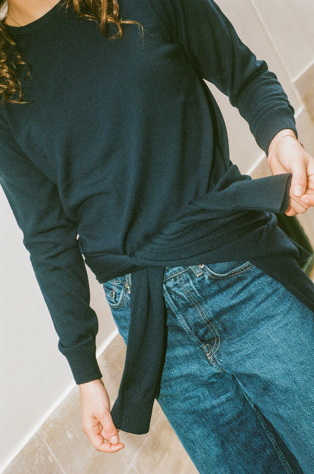 【WOMEN】12G Merino Wool Crewneck Cardigan