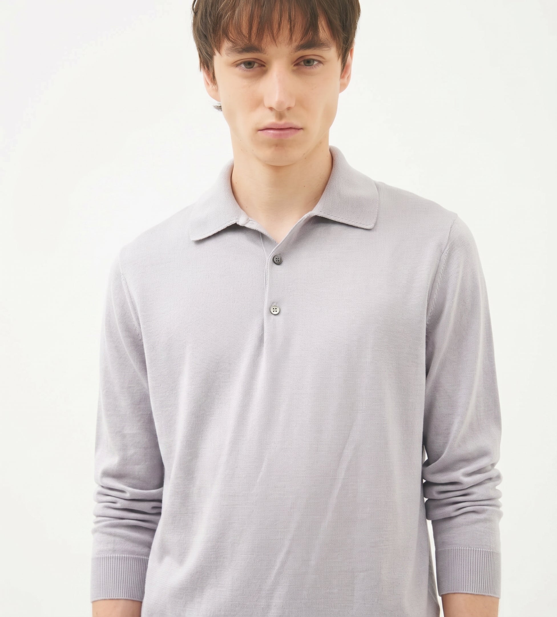 SEA ISLAND COTTON POLONECK LONG SLEEVE