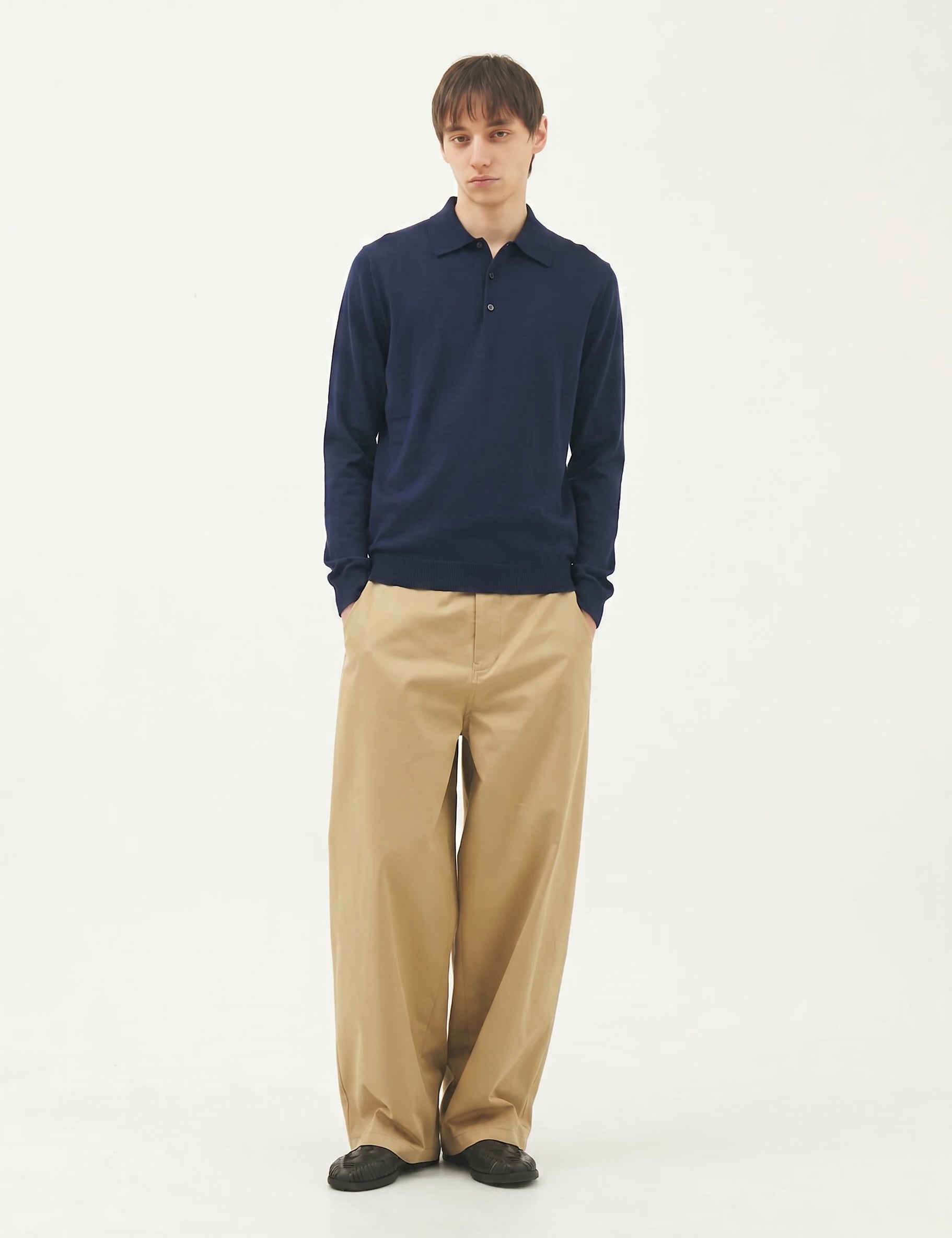 SEA ISLAND COTTON POLONECK LONG SLEEVE