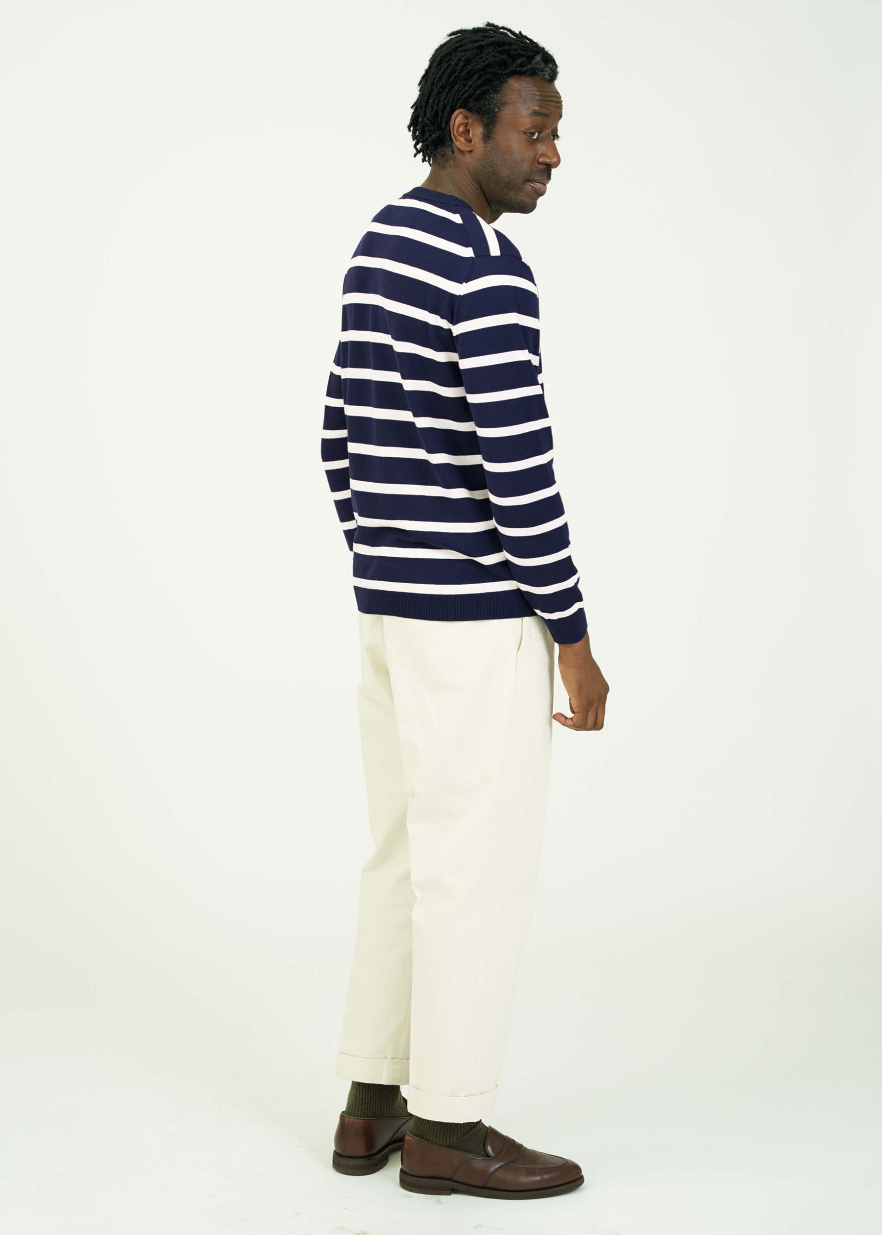 ICE COTTON BORDER LONG CREWNECK