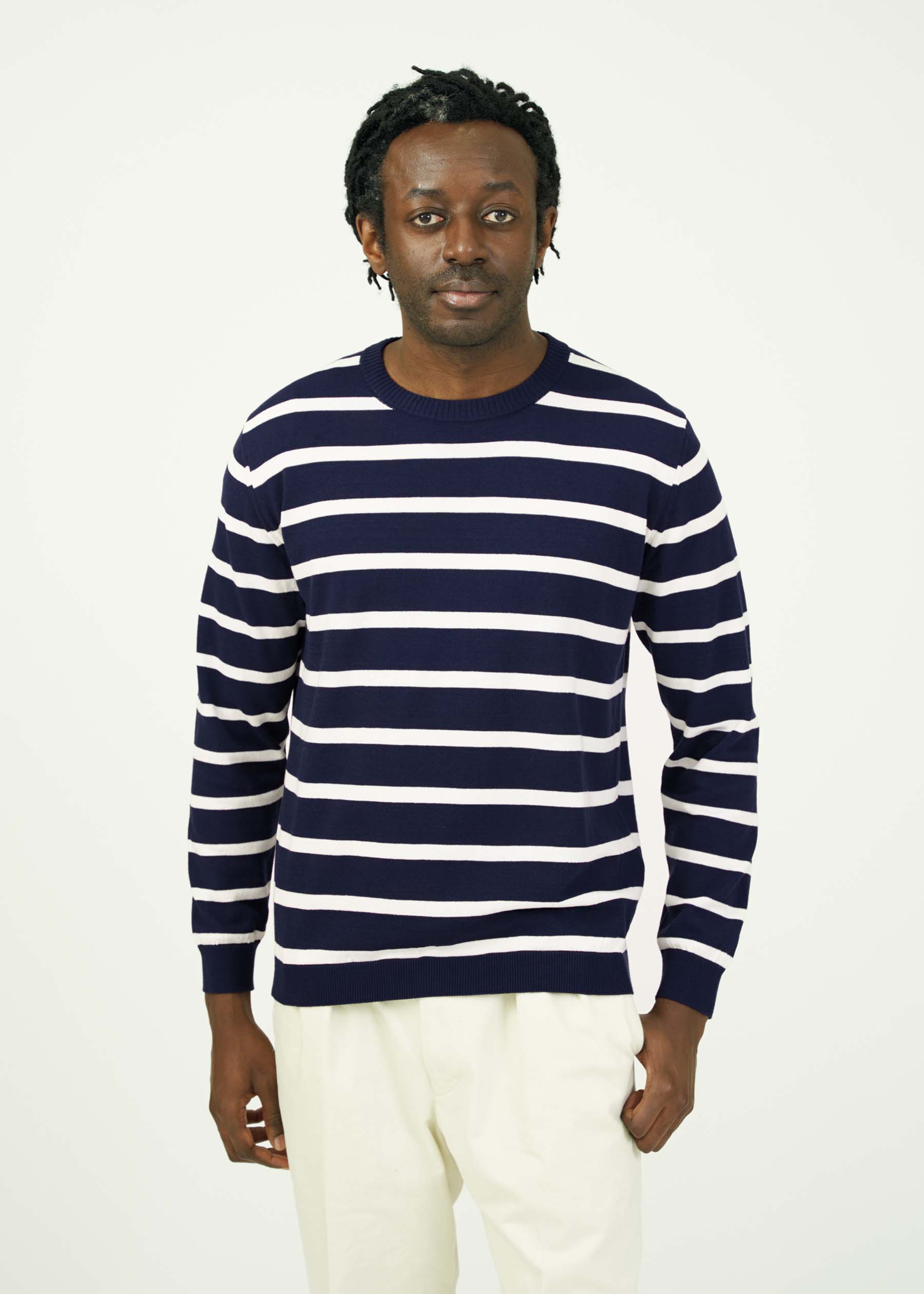 ICE COTTON BORDER LONG CREWNECK