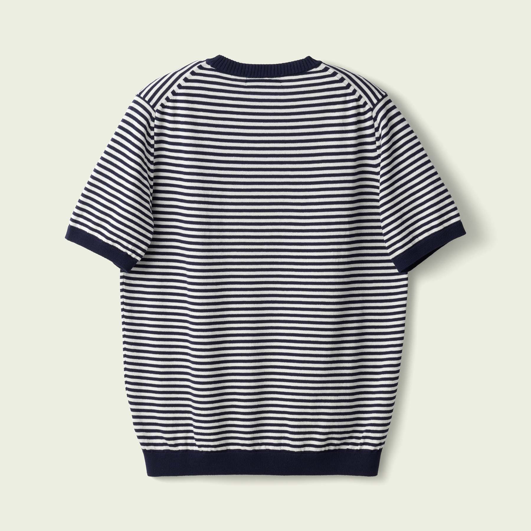 ICE COTTON BORDER SHORT CREWNECK