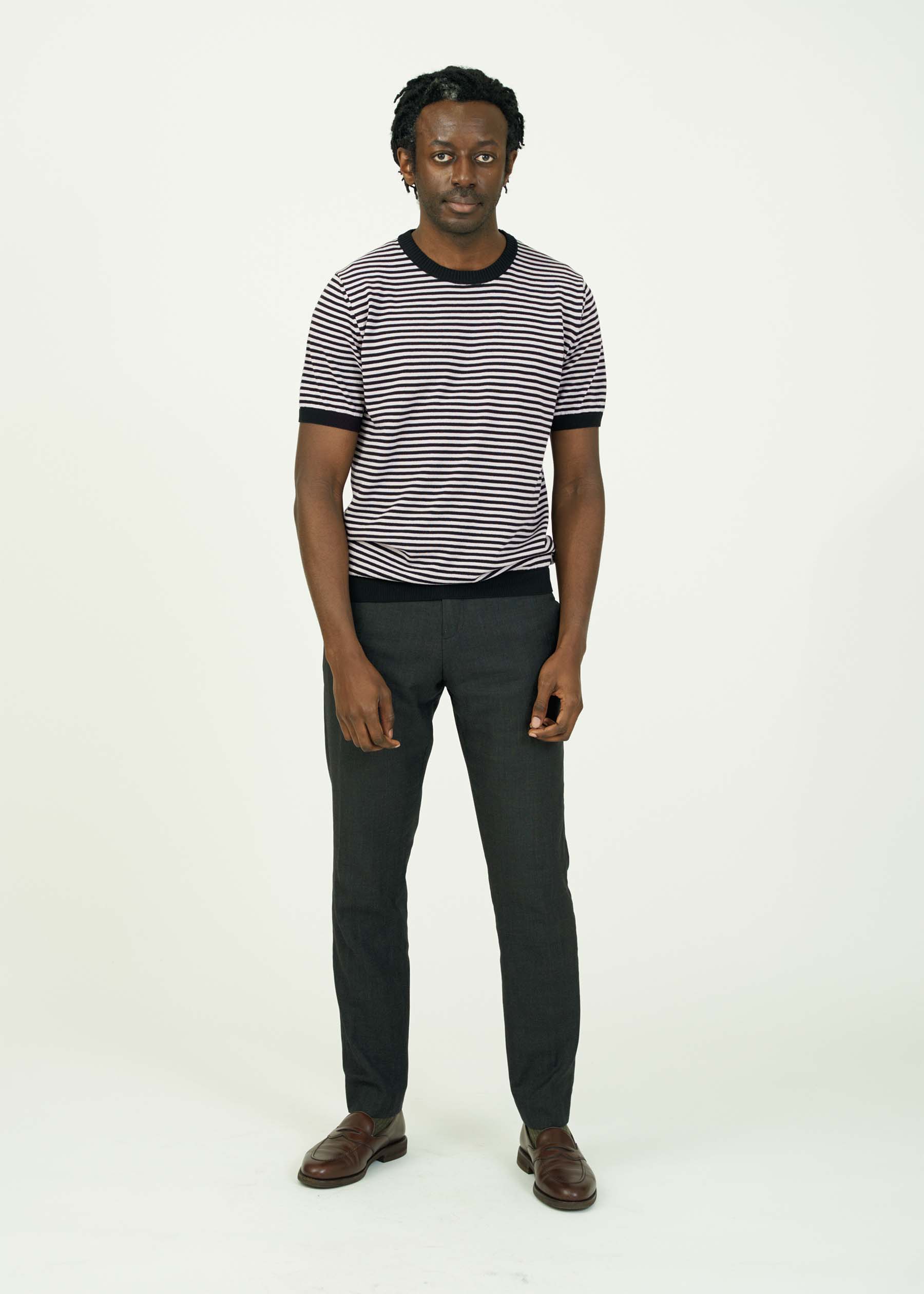 ICE COTTON BORDER SHORT CREWNECK