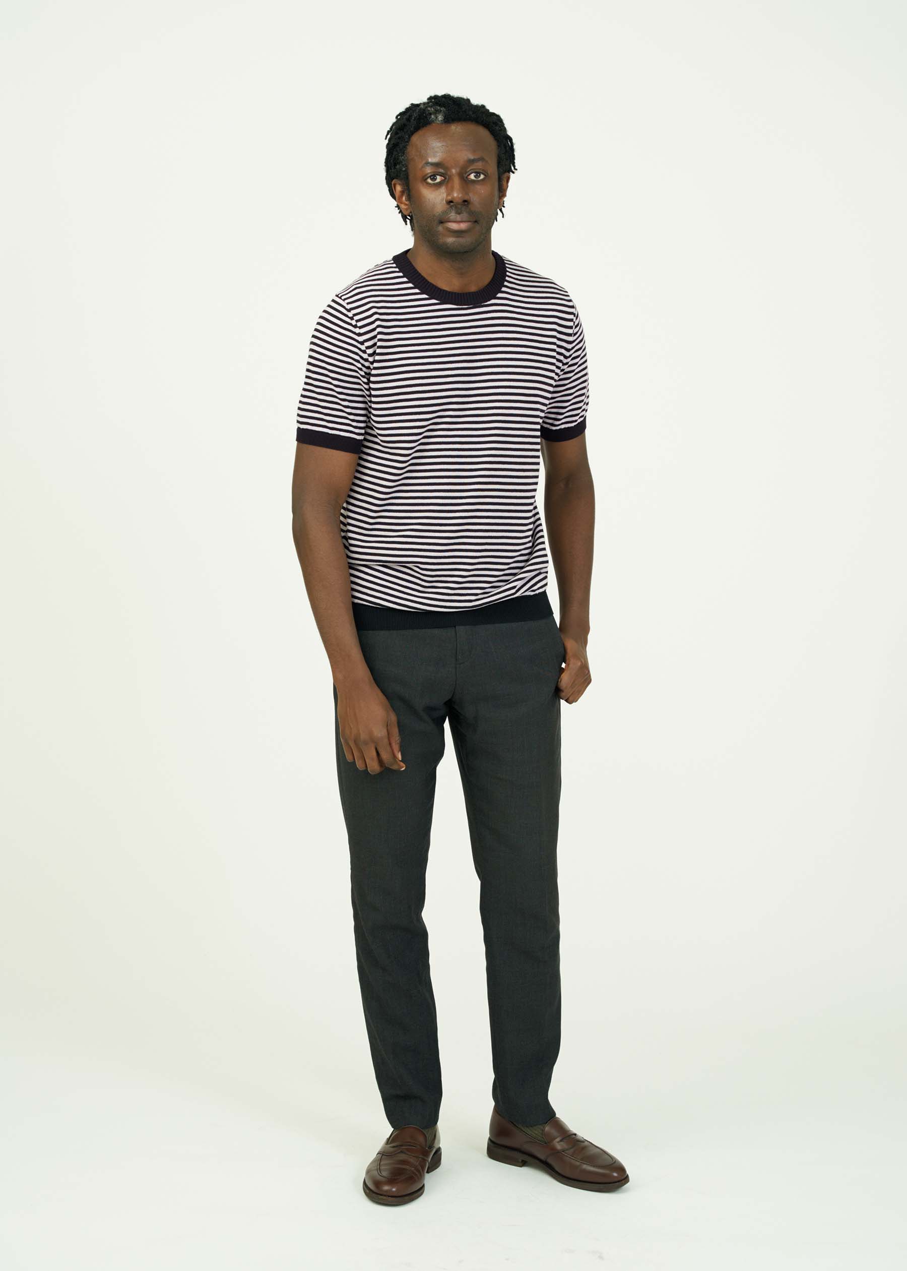 ICE COTTON BORDER SHORT CREWNECK