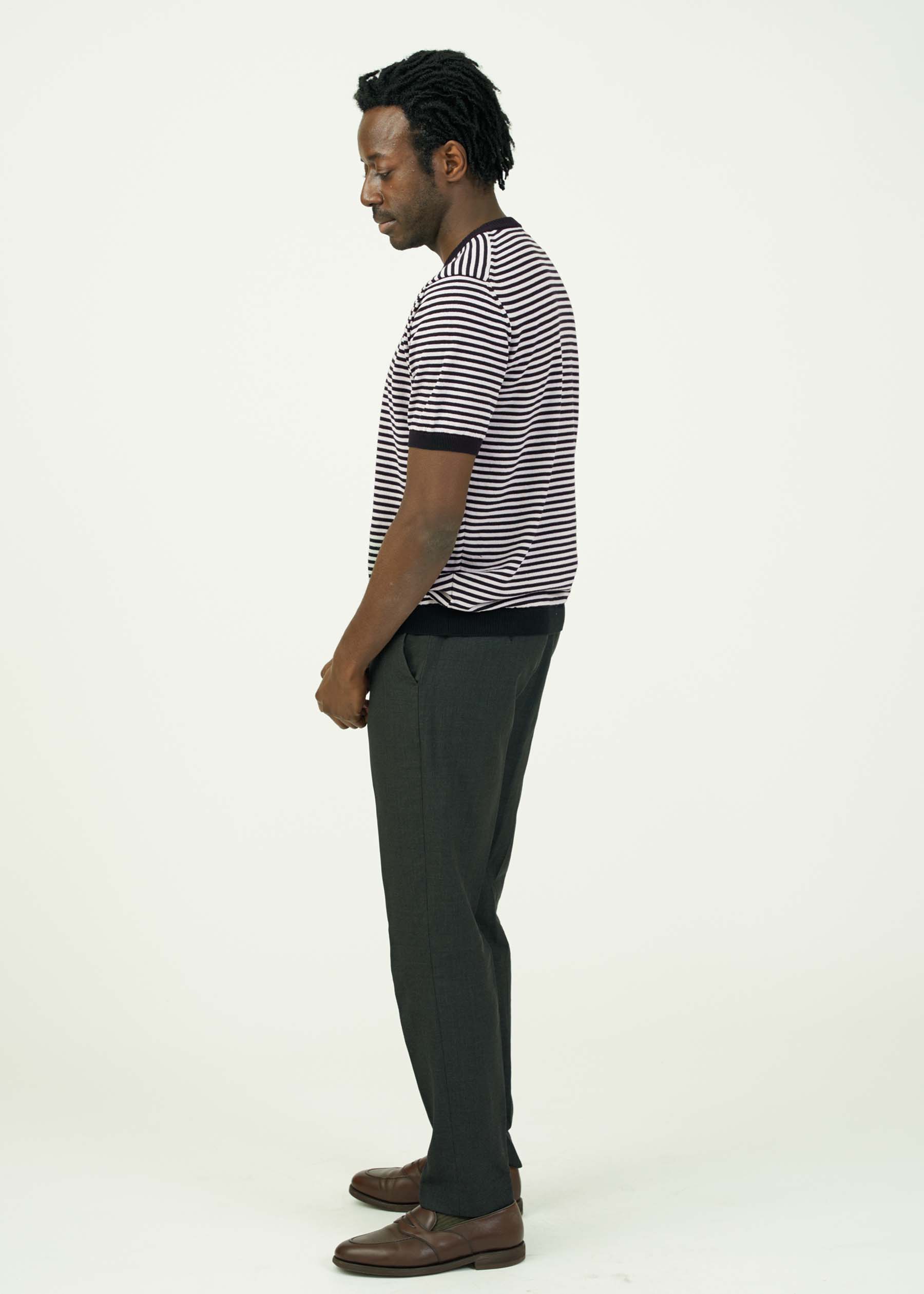 ICE COTTON BORDER SHORT CREWNECK