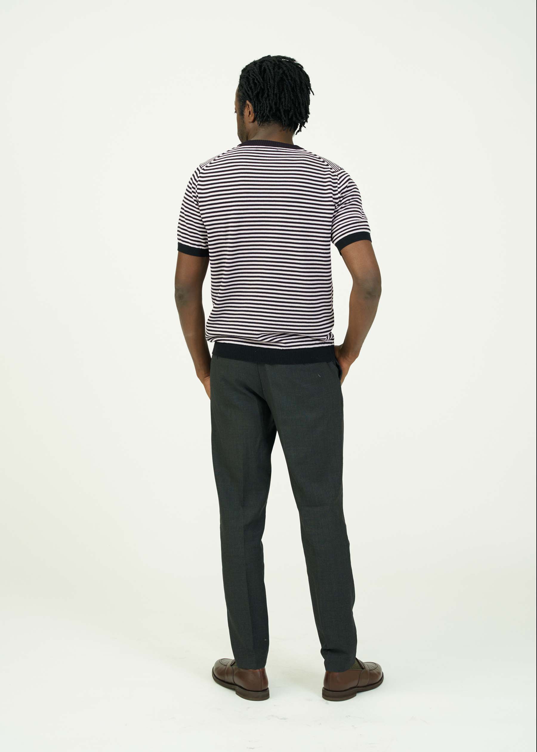 ICE COTTON BORDER SHORT CREWNECK