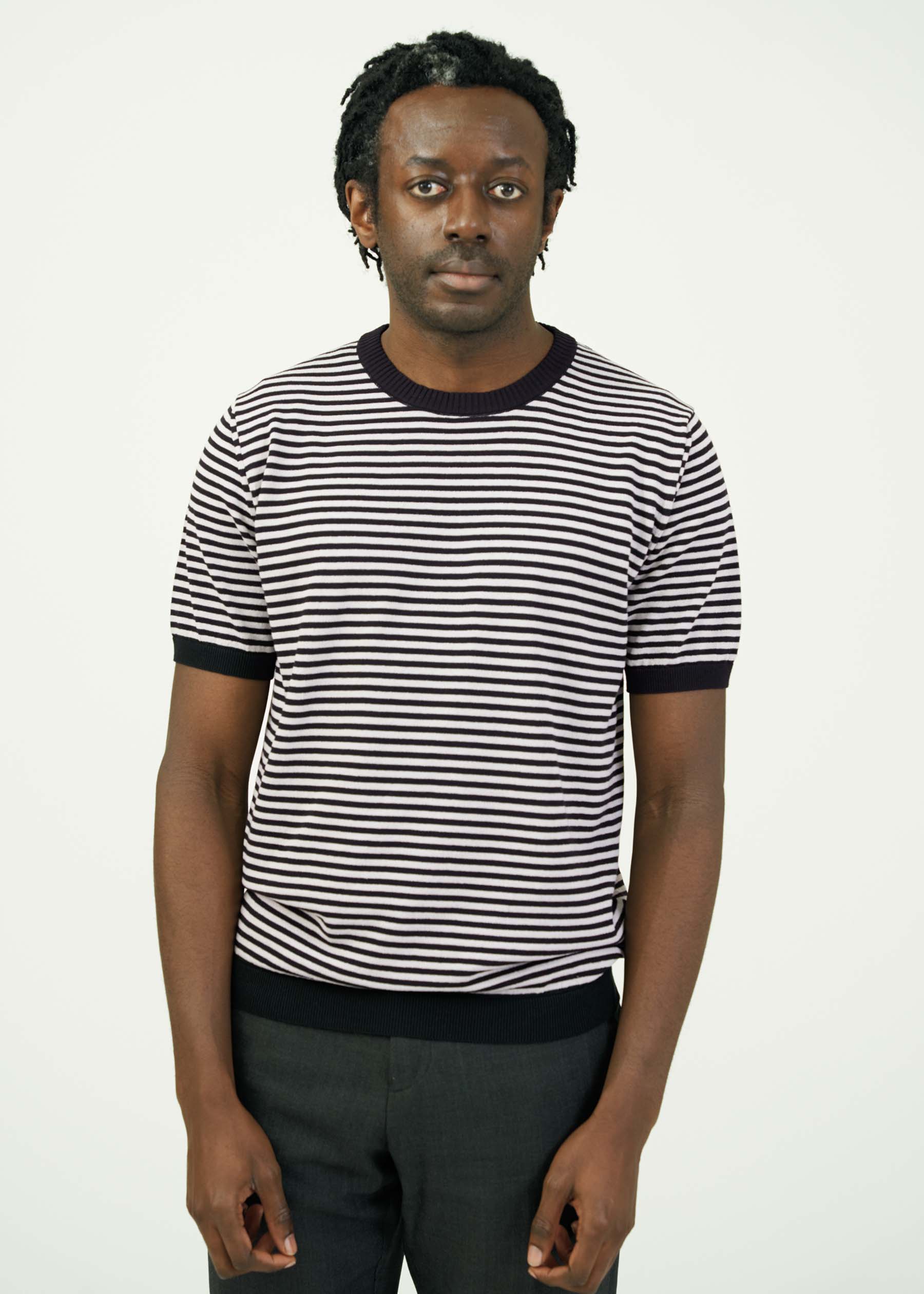 ICE COTTON BORDER SHORT CREWNECK