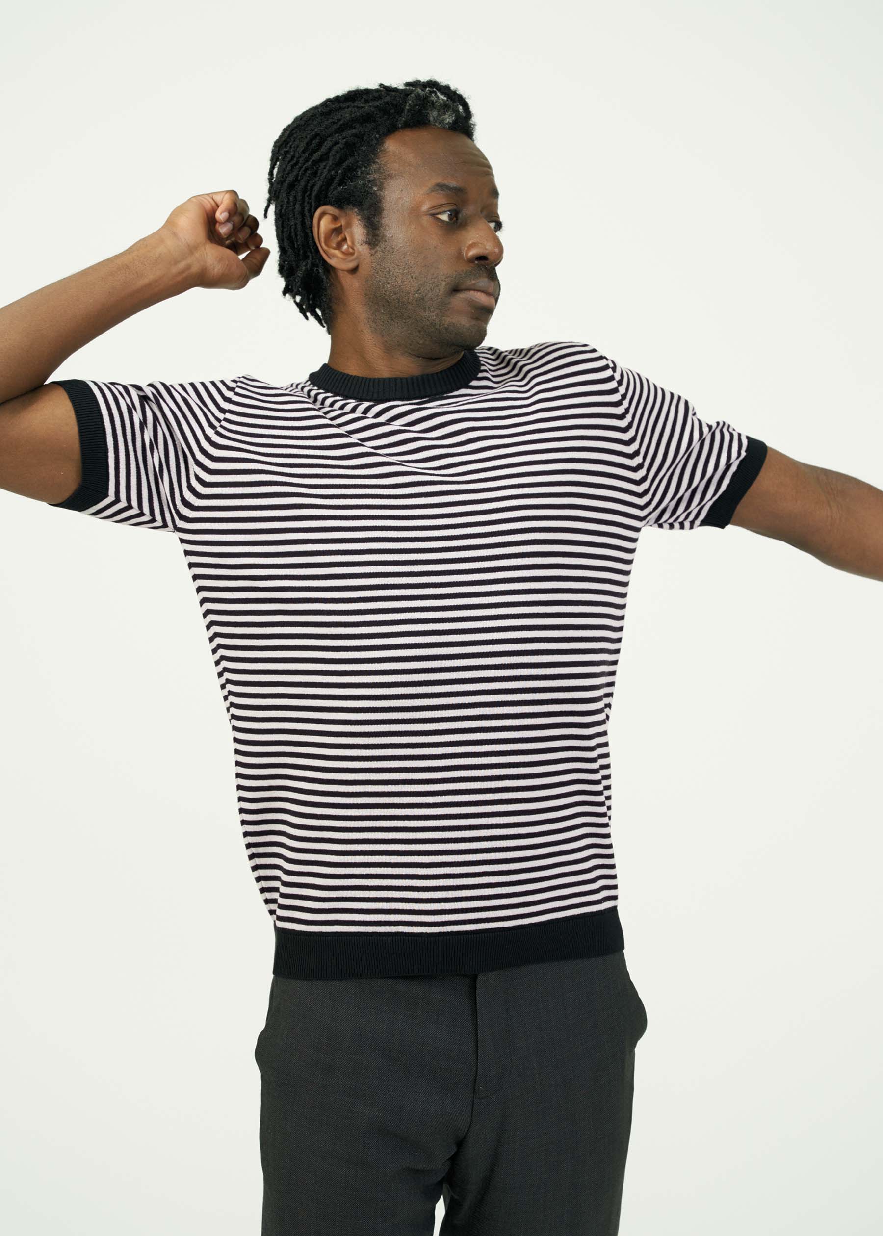 ICE COTTON BORDER SHORT CREWNECK