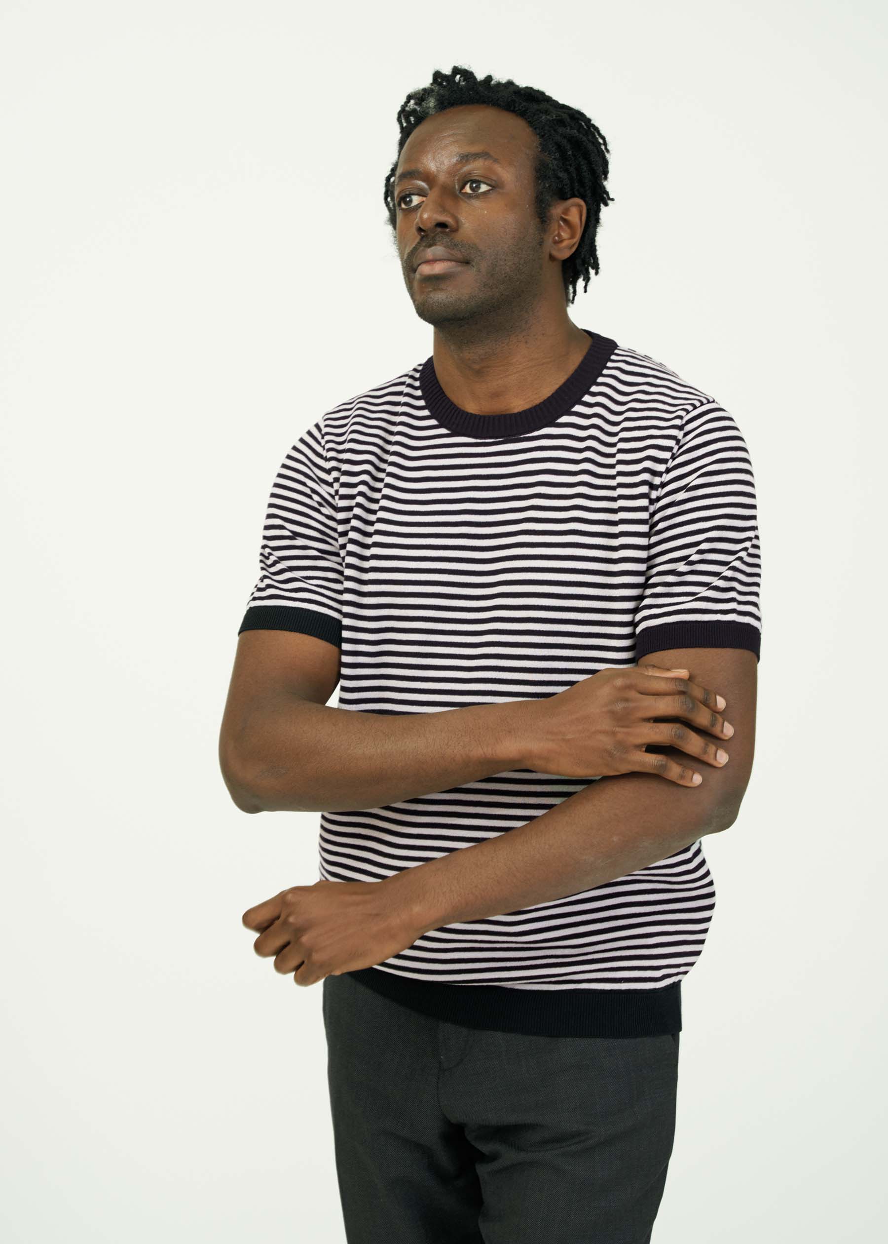 ICE COTTON BORDER SHORT CREWNECK