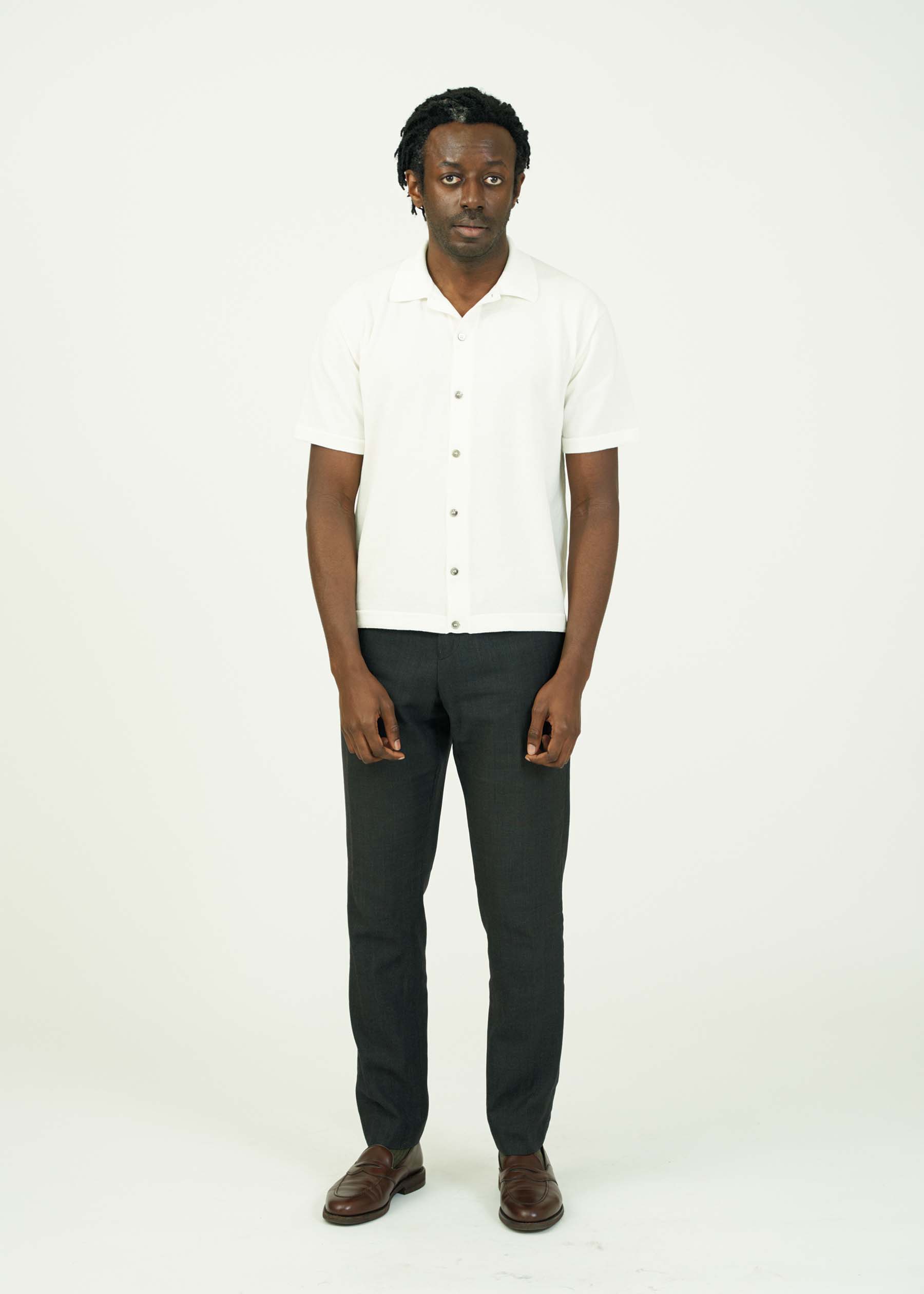 ICE COTTON OPEN COLLAR SHIRT