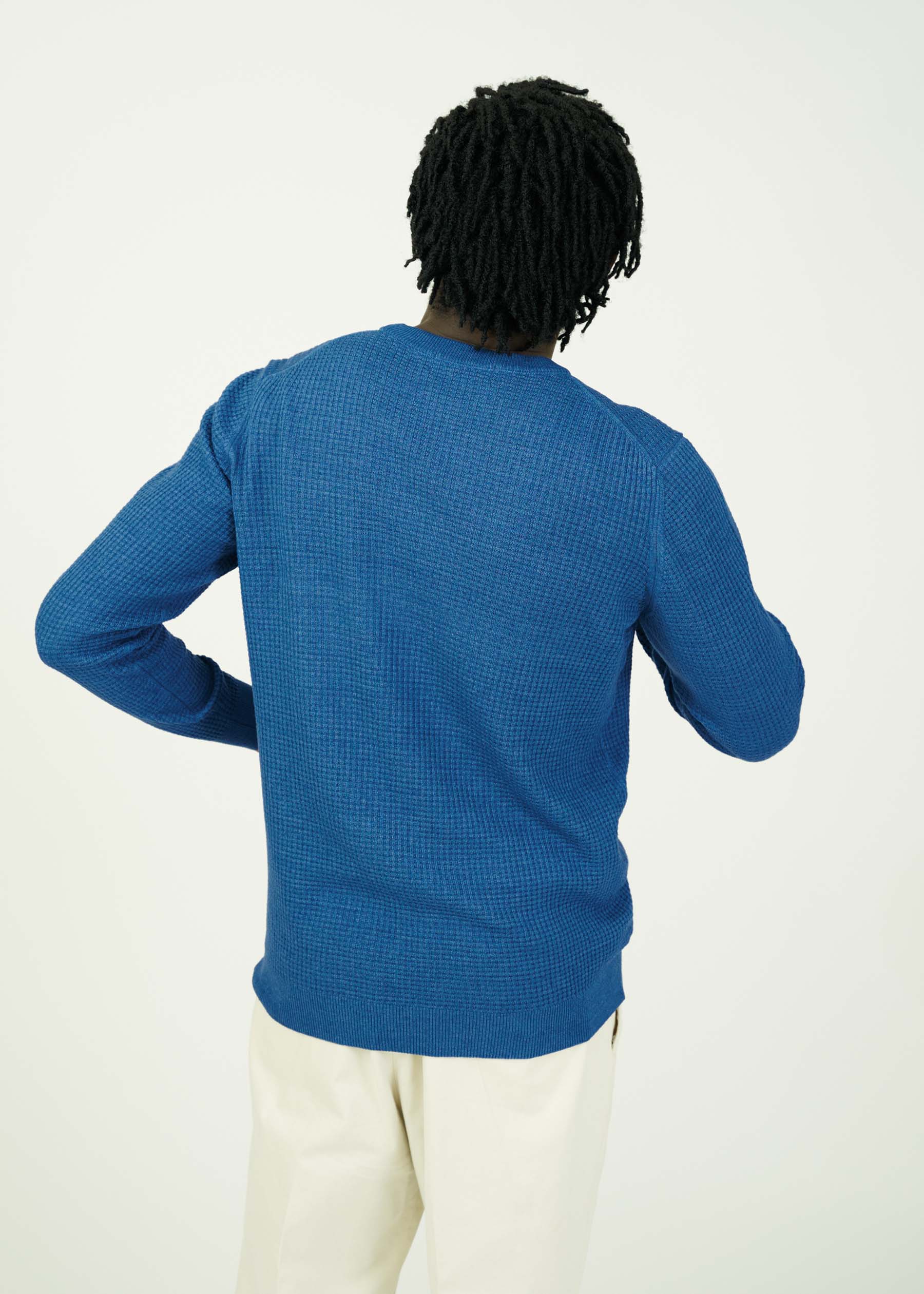 WAFFLE DENIM KNIT