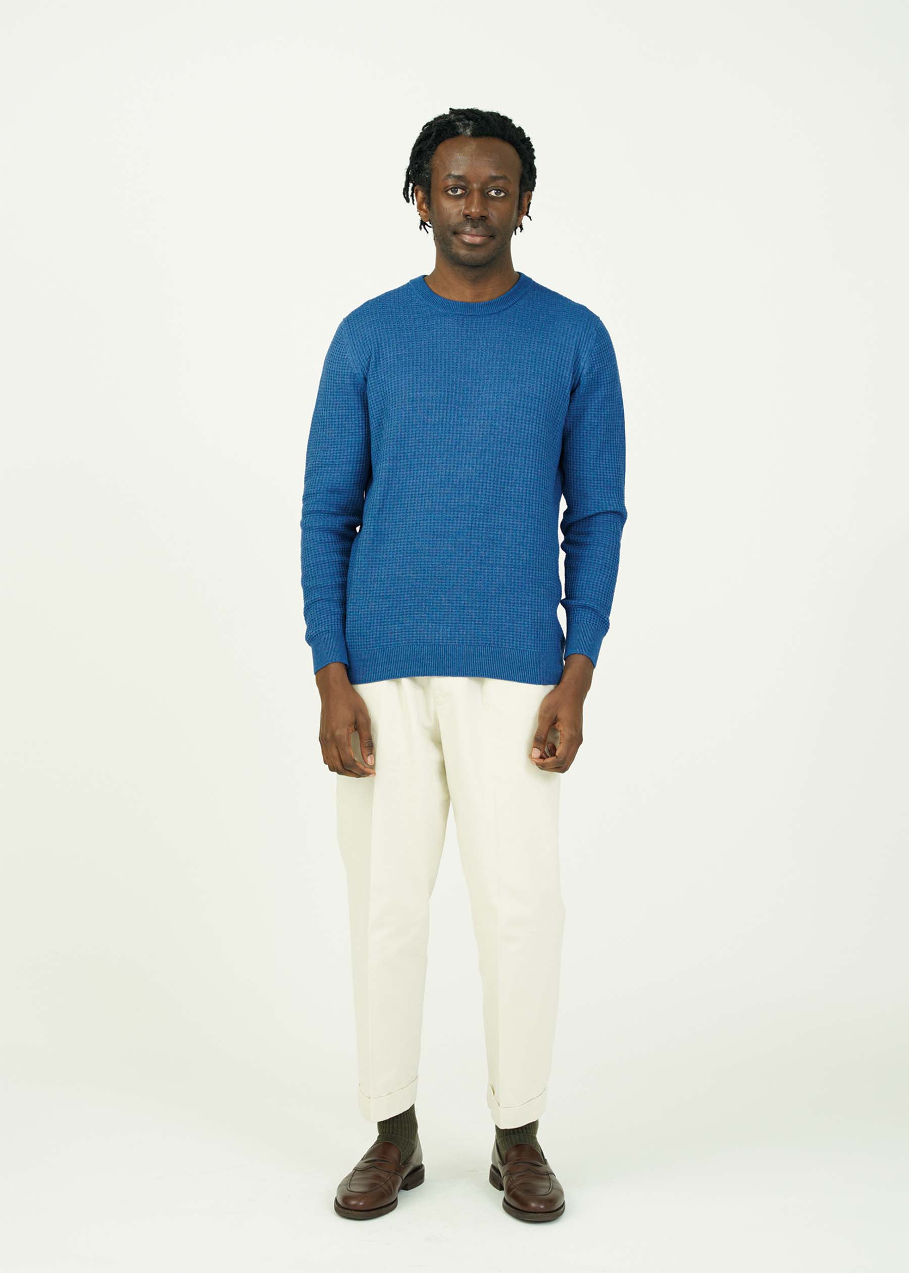 WAFFLE DENIM KNIT
