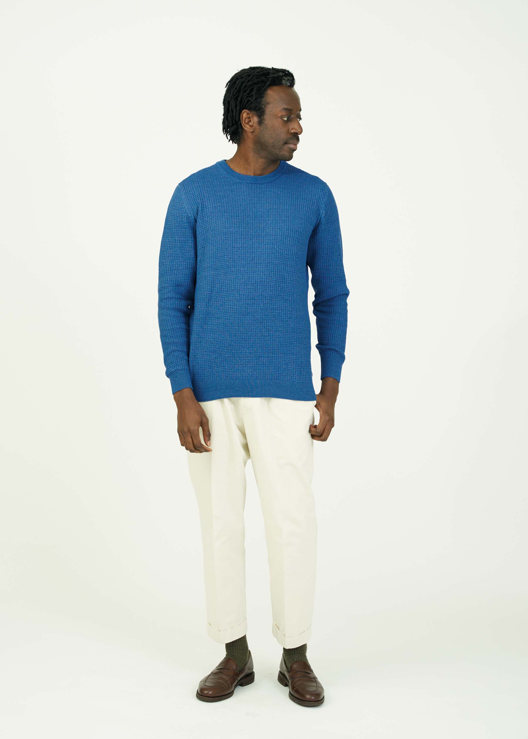 WAFFLE DENIM KNIT