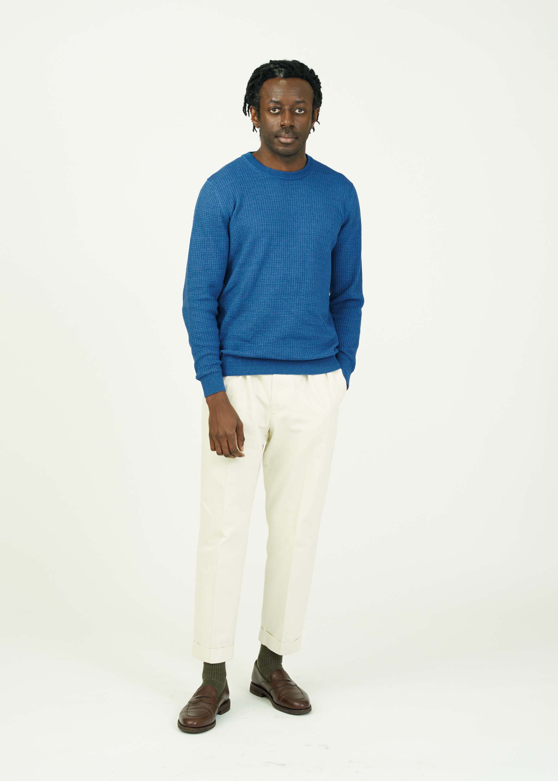 WAFFLE DENIM KNIT