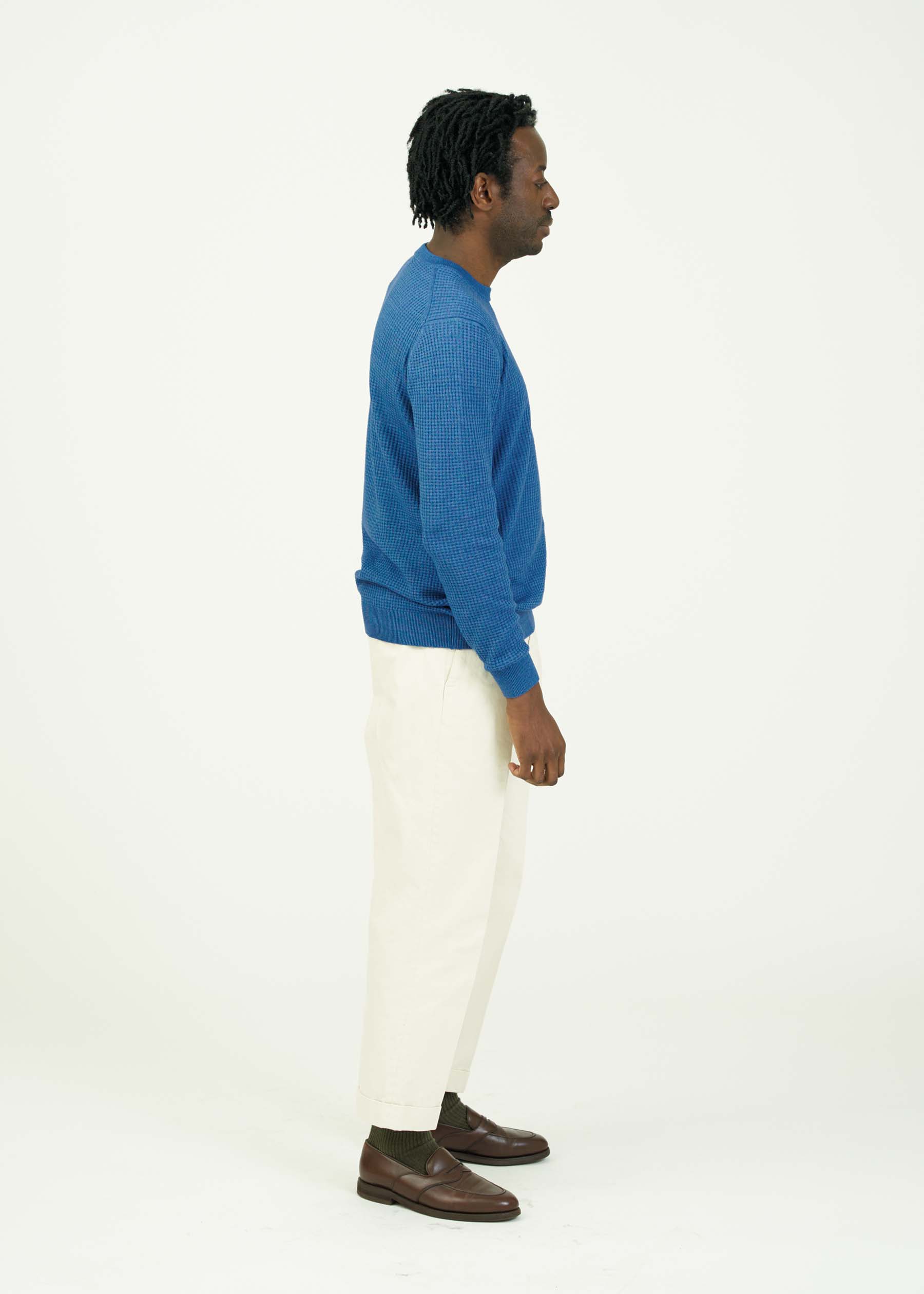 WAFFLE DENIM KNIT