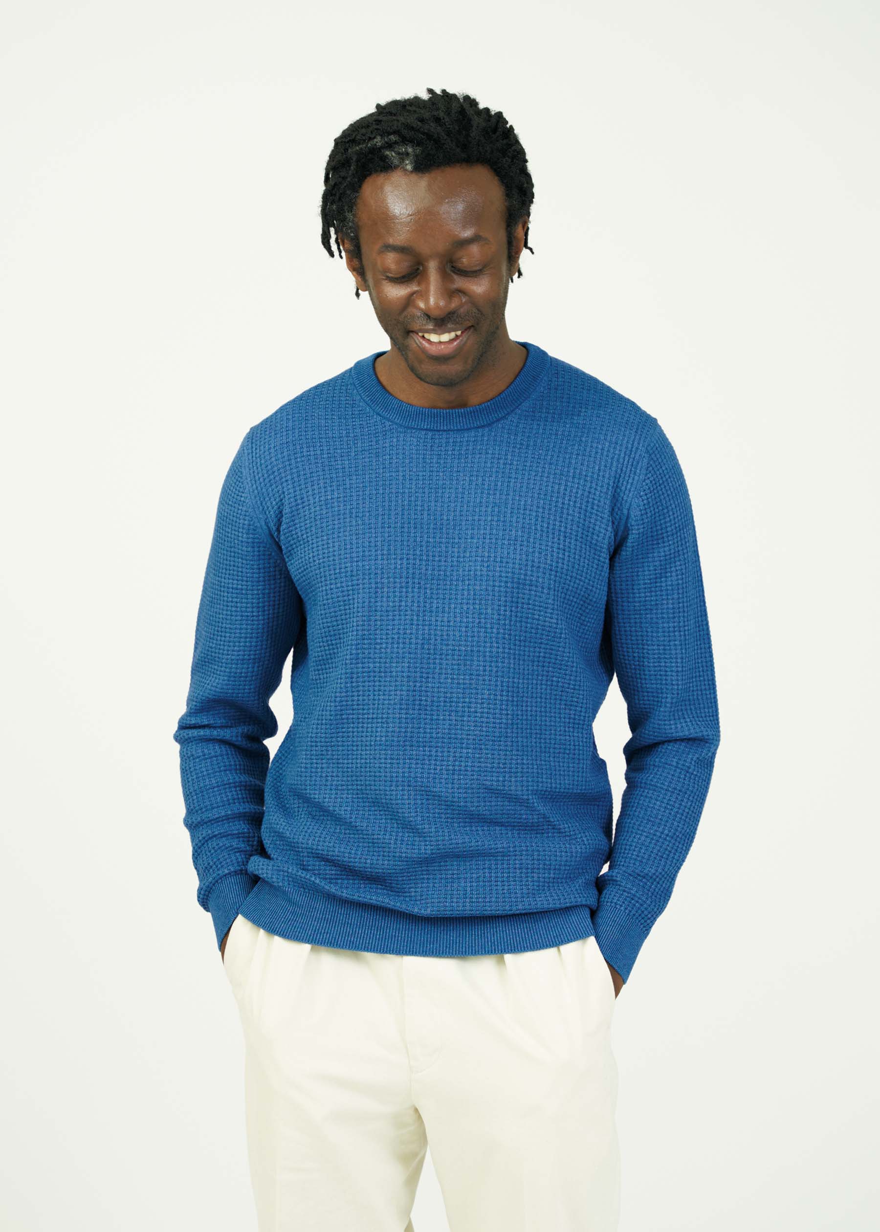 WAFFLE DENIM KNIT