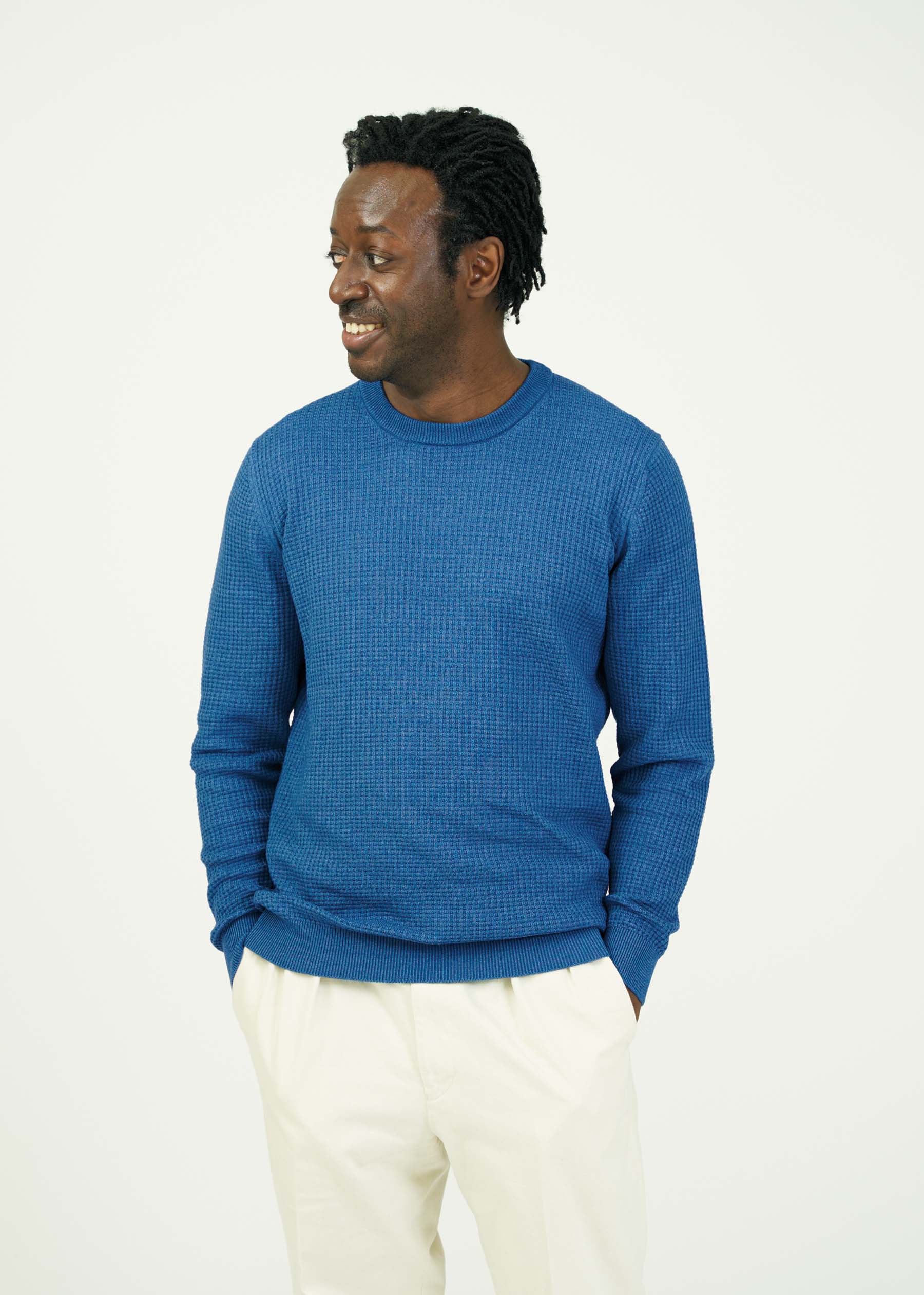 WAFFLE DENIM KNIT