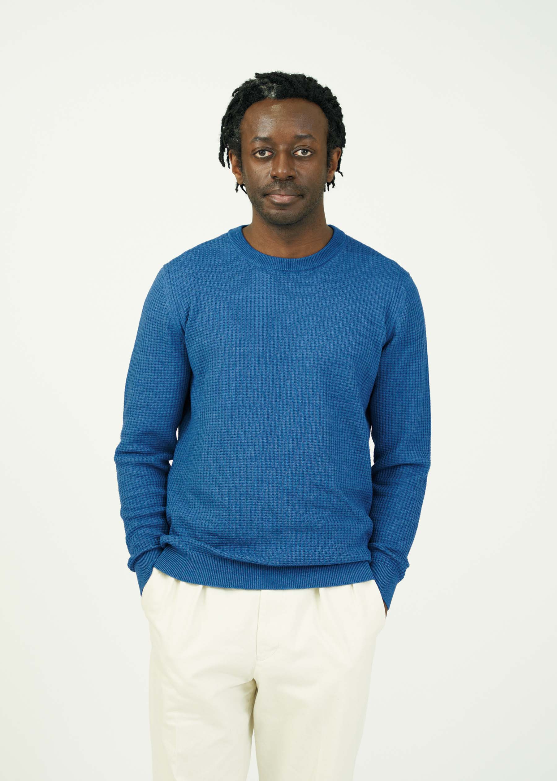 WAFFLE DENIM KNIT