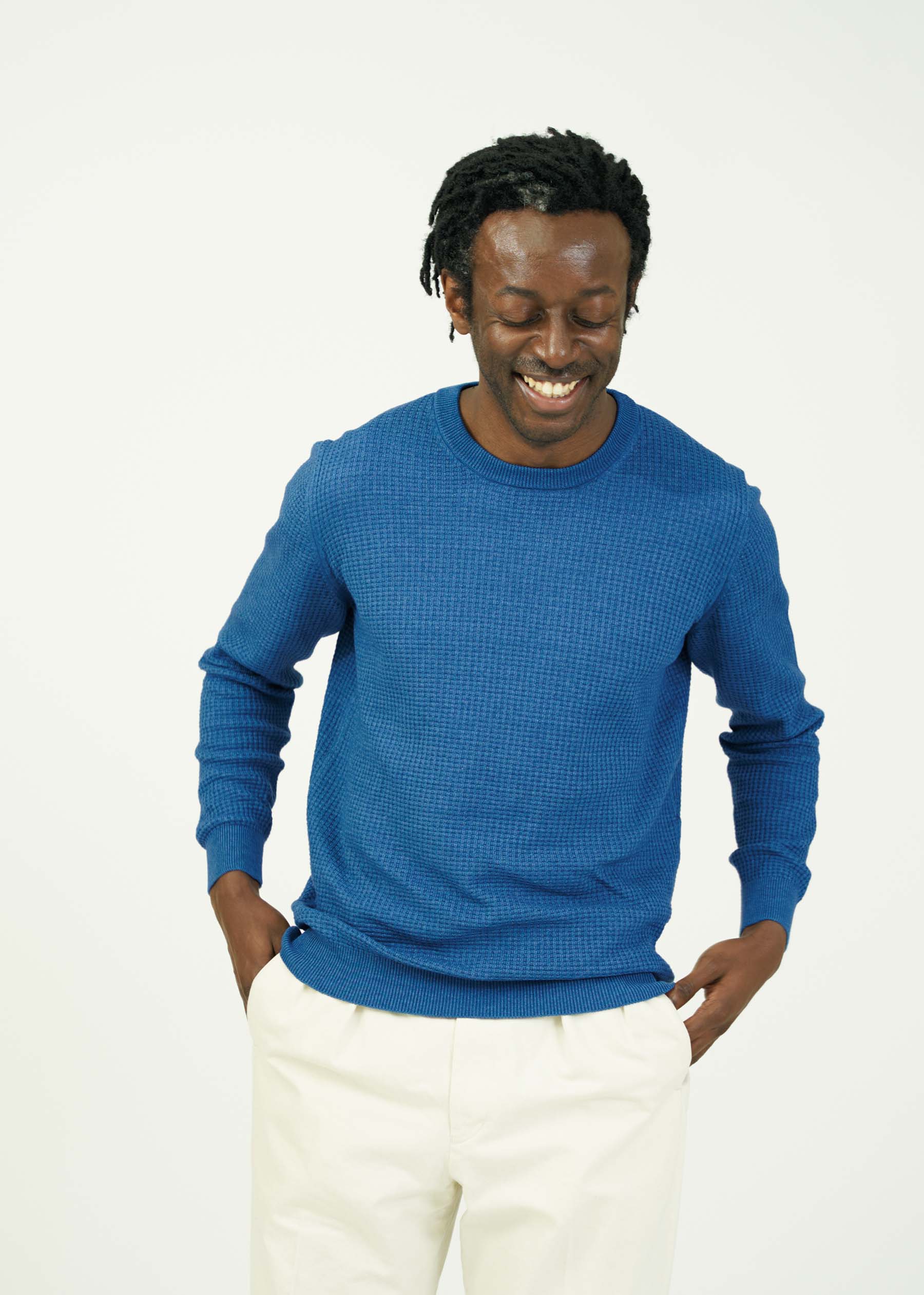 WAFFLE DENIM KNIT