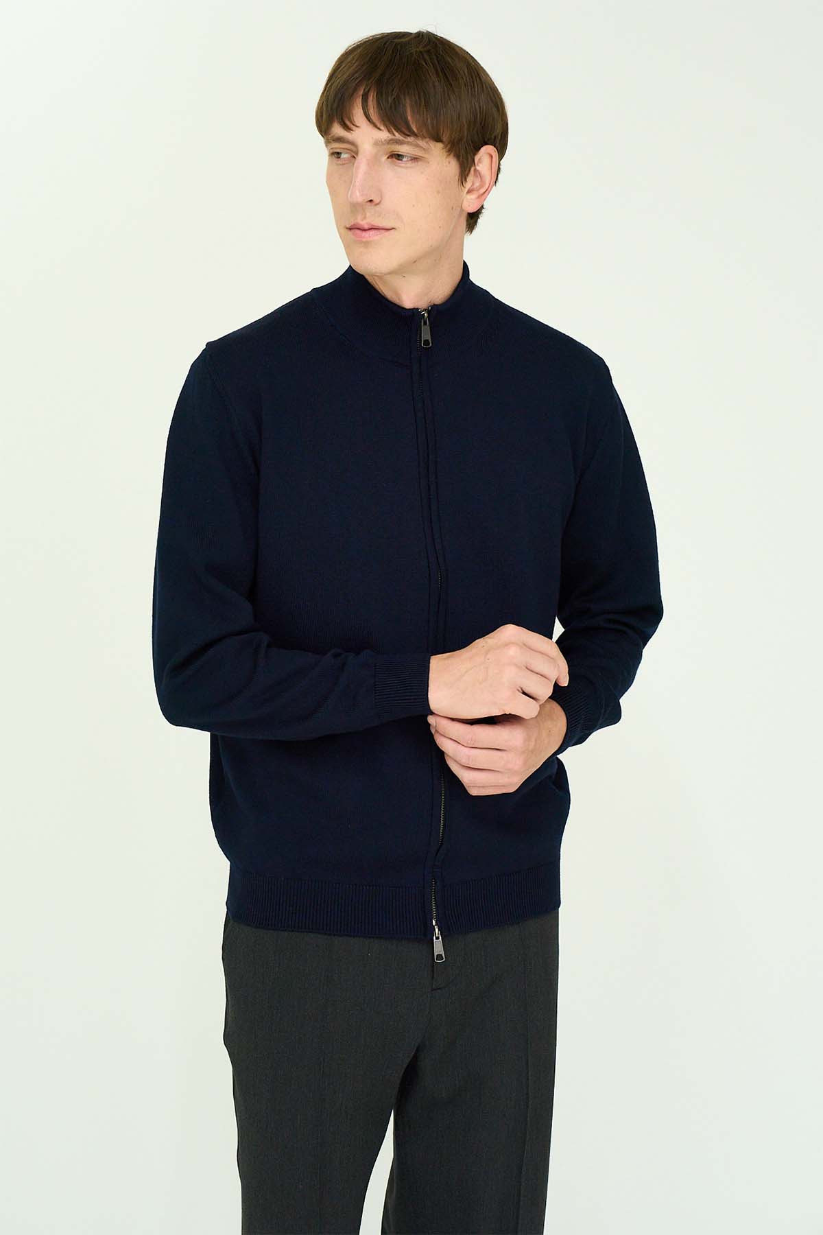 10G Merino Wool  Full-Zip Blouzon