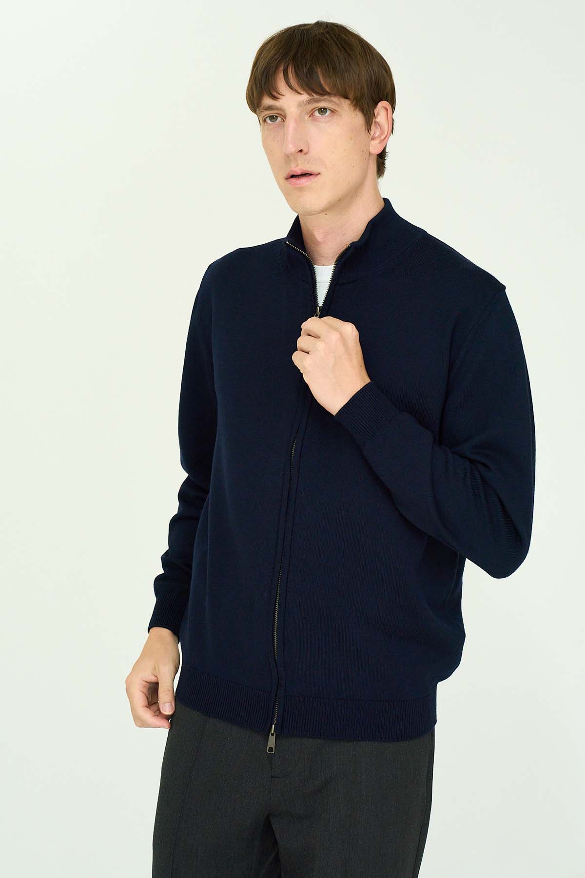 10G Merino Wool  Full-Zip Blouzon