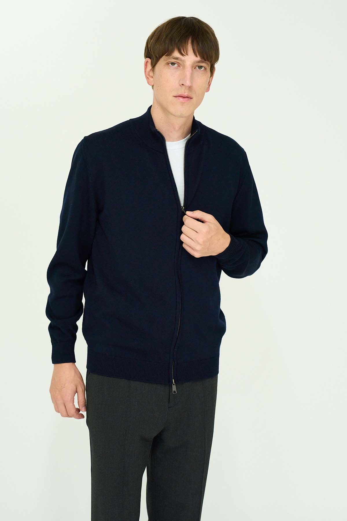 10G Merino Wool  Full-Zip Blouzon
