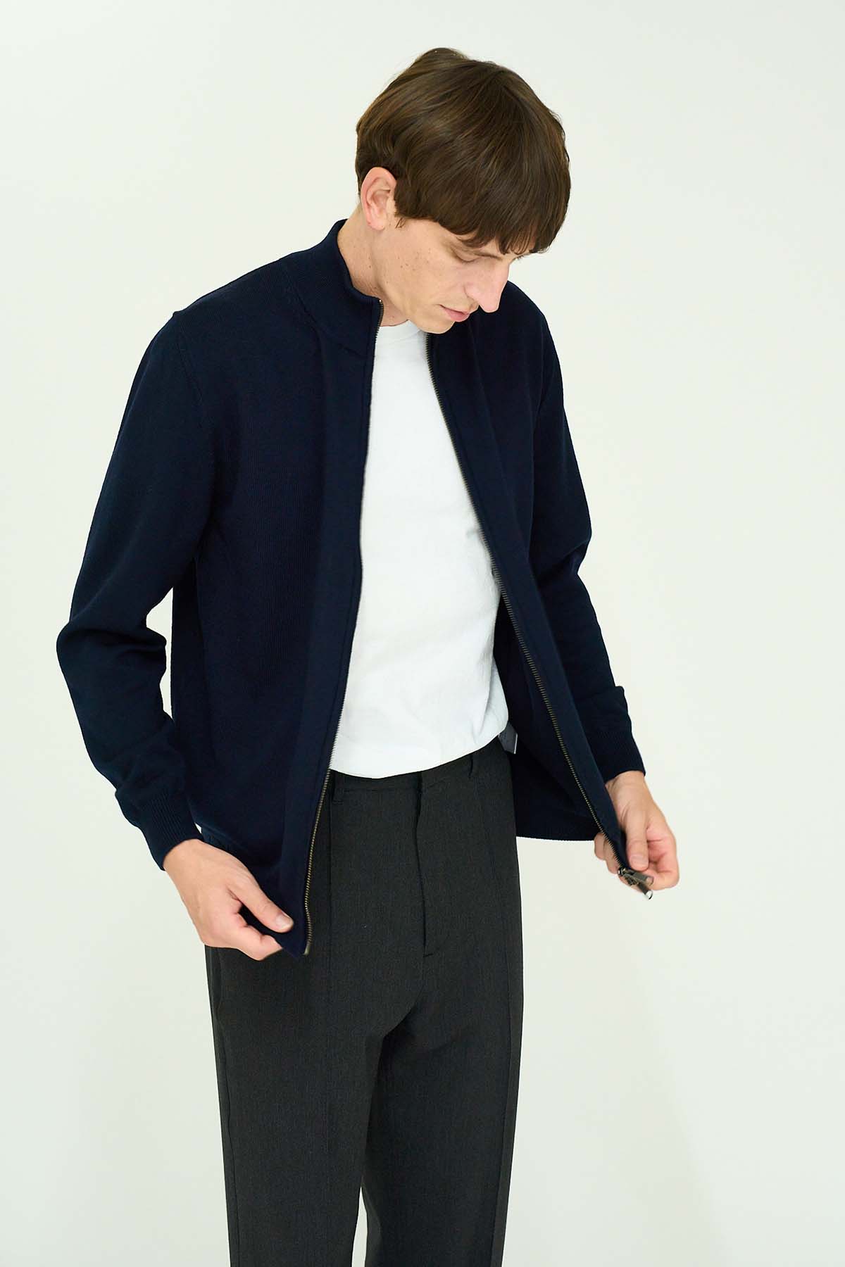 10G Merino Wool  Full-Zip Blouzon