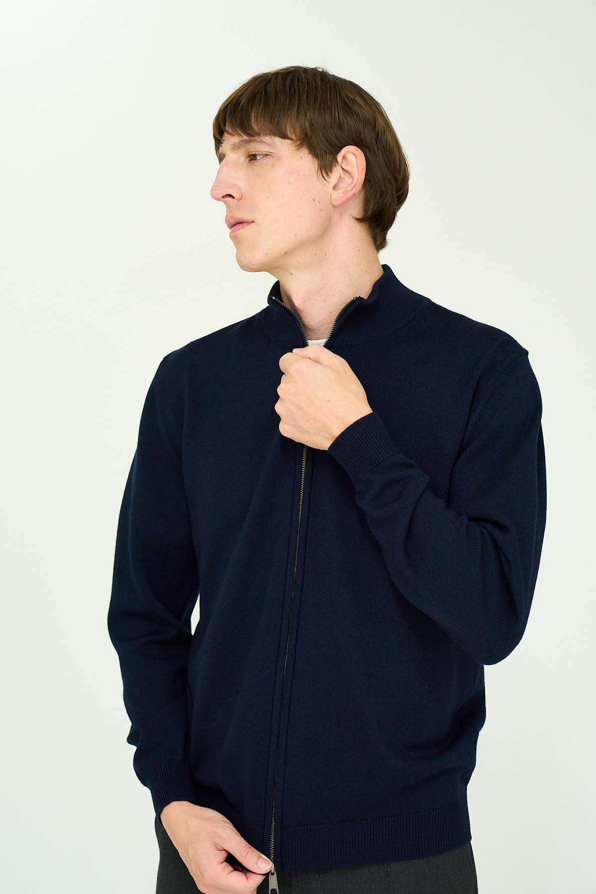 10G Merino Wool  Full-Zip Blouzon