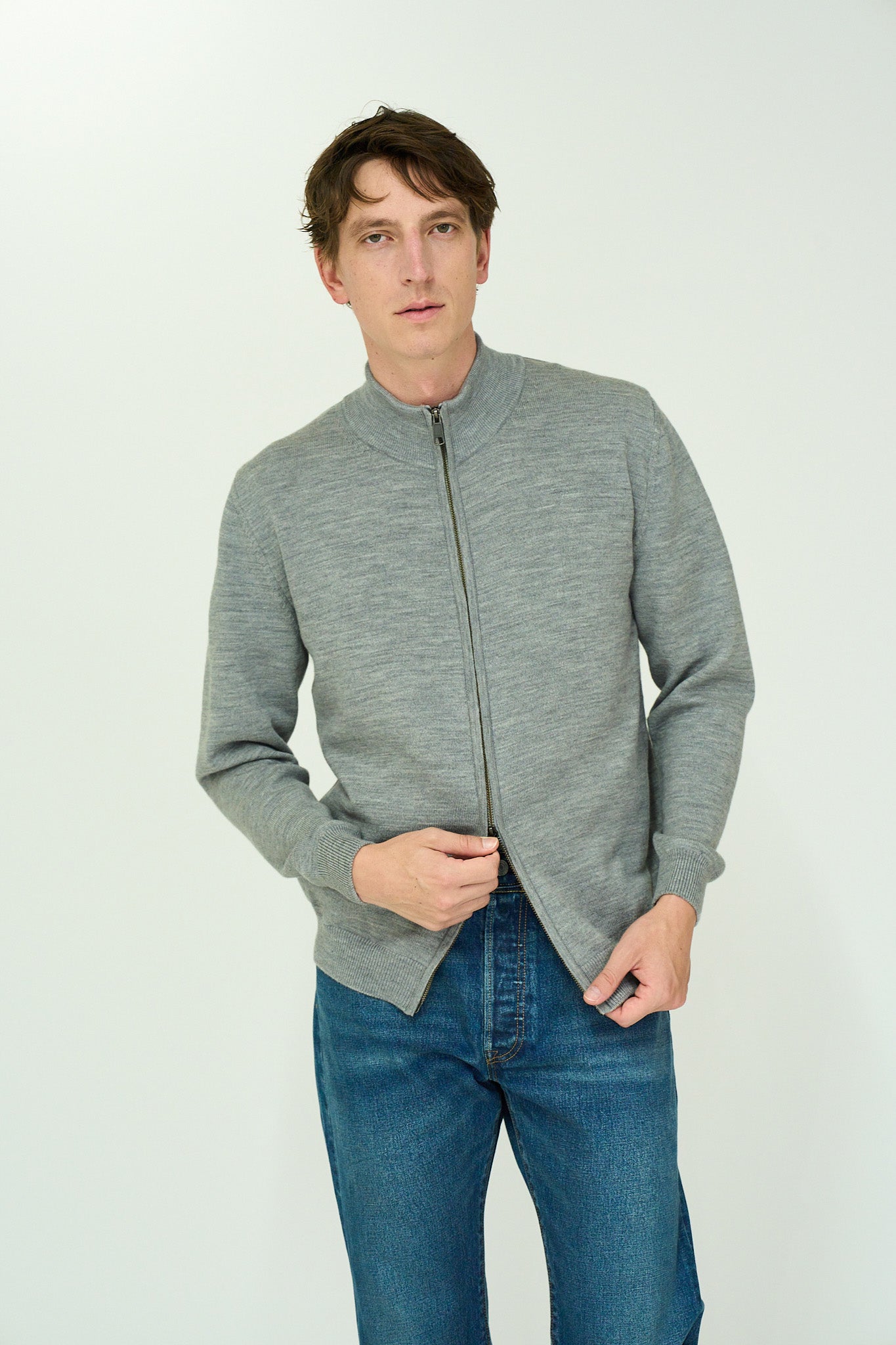 10G Merino Wool Full-Zip Blouzon