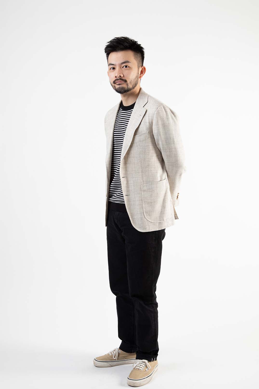 ICE COTTON BORDER SHORT CREWNECK