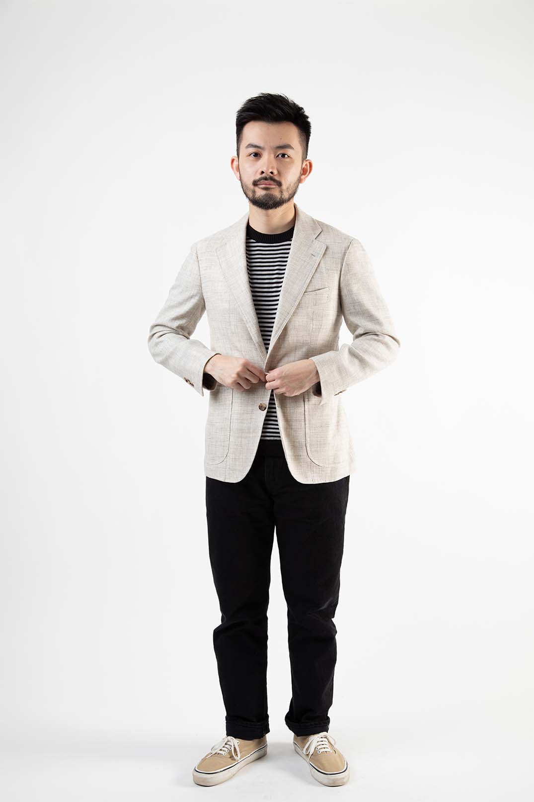 ICE COTTON BORDER SHORT CREWNECK