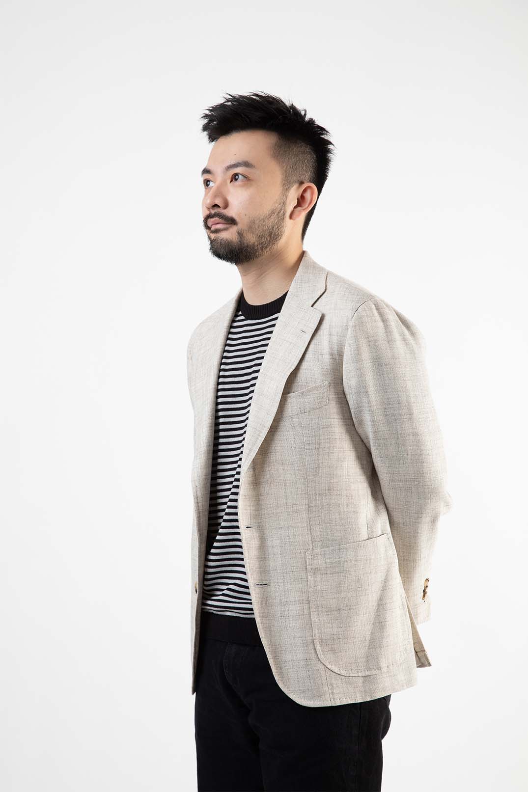 ICE COTTON BORDER SHORT CREWNECK