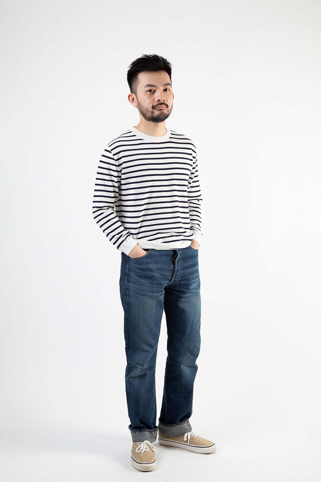 【アーカイブモデル】ICE COTTON BORDER LONG CREWNECK