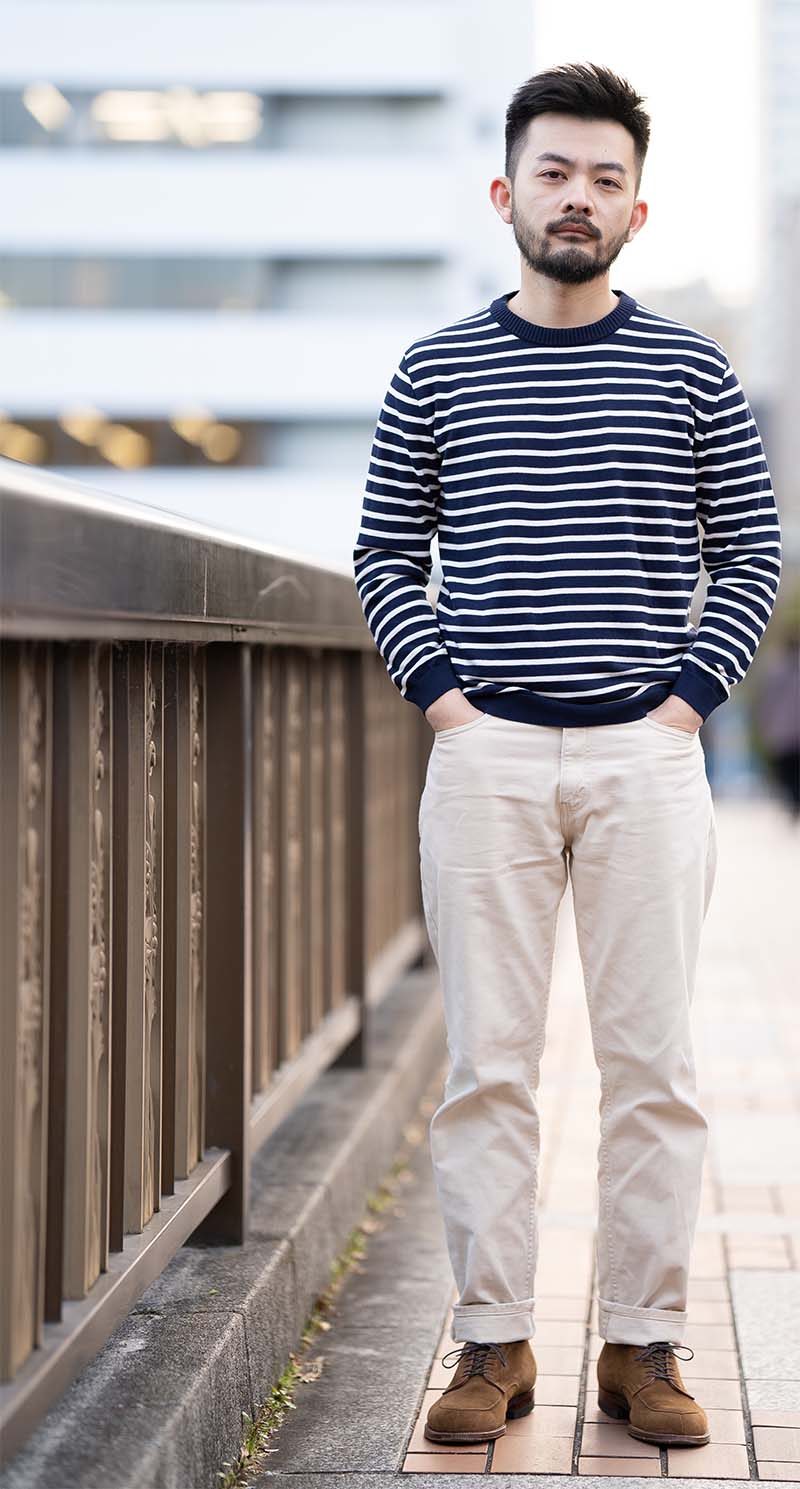 【アーカイブモデル】ICE COTTON BORDER LONG CREWNECK