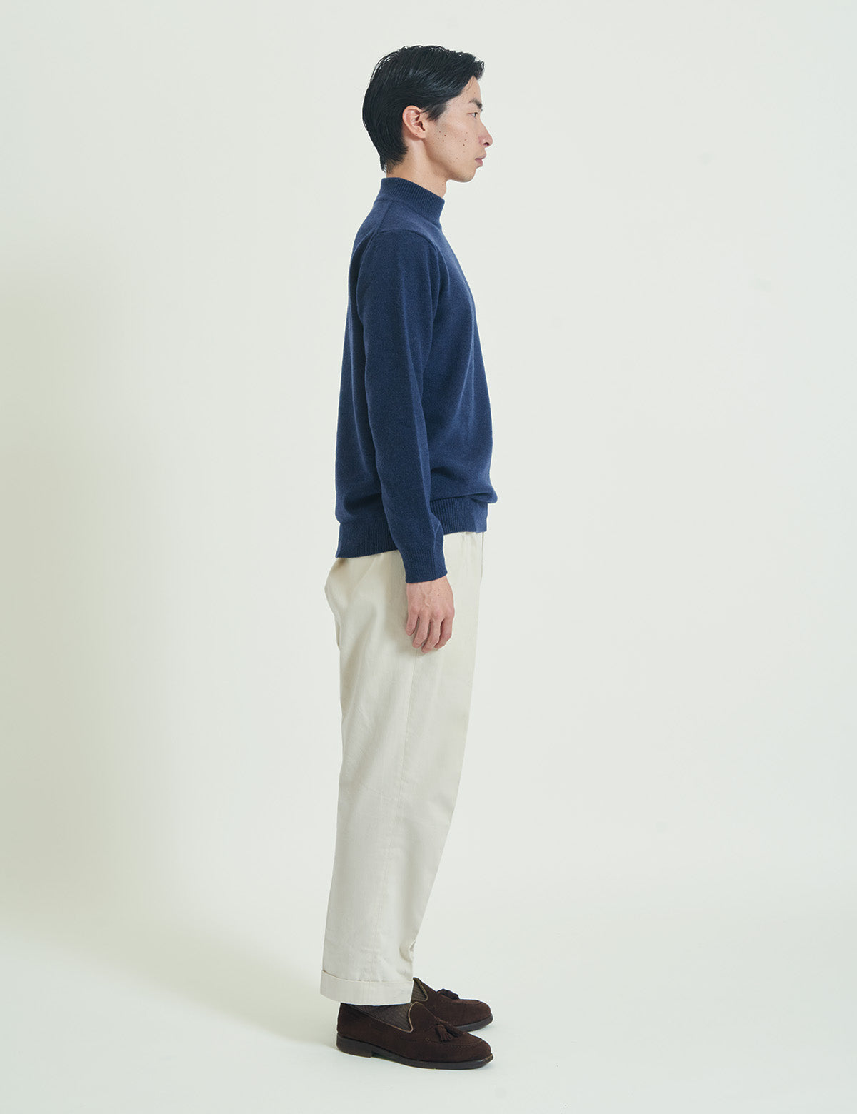 CASHMERE SILK WOOL MOCKNECK