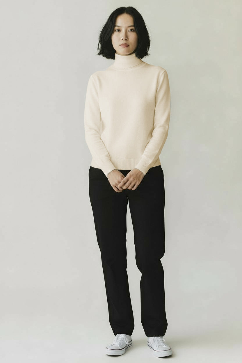 【WOMEN】12G Lightweight Merino Wool Turtleneck
