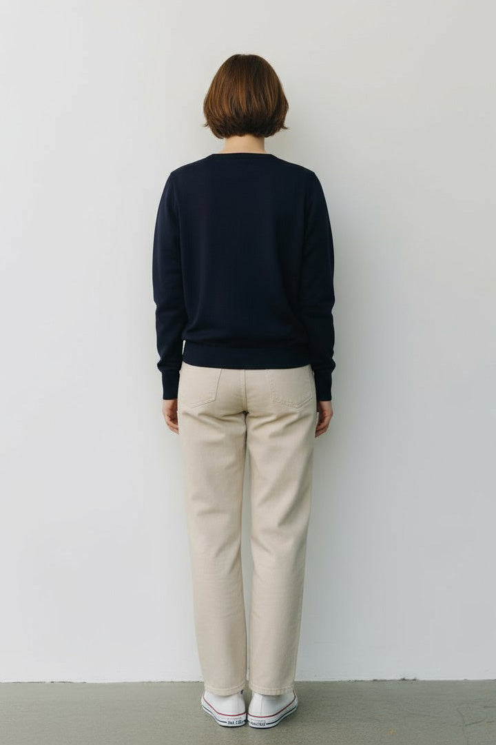 【WOMEN】12G Merino Wool Crewneck Cardigan