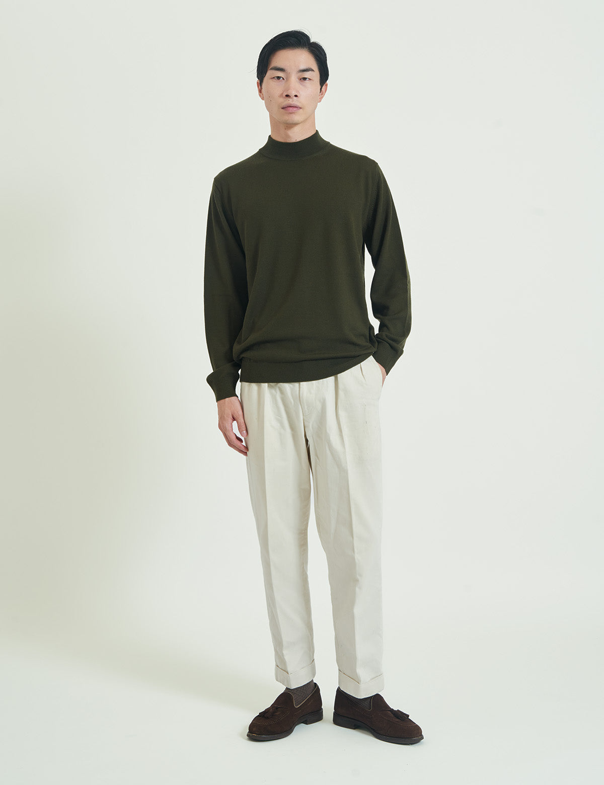 12G Lightweight Merino Wool Mockneck