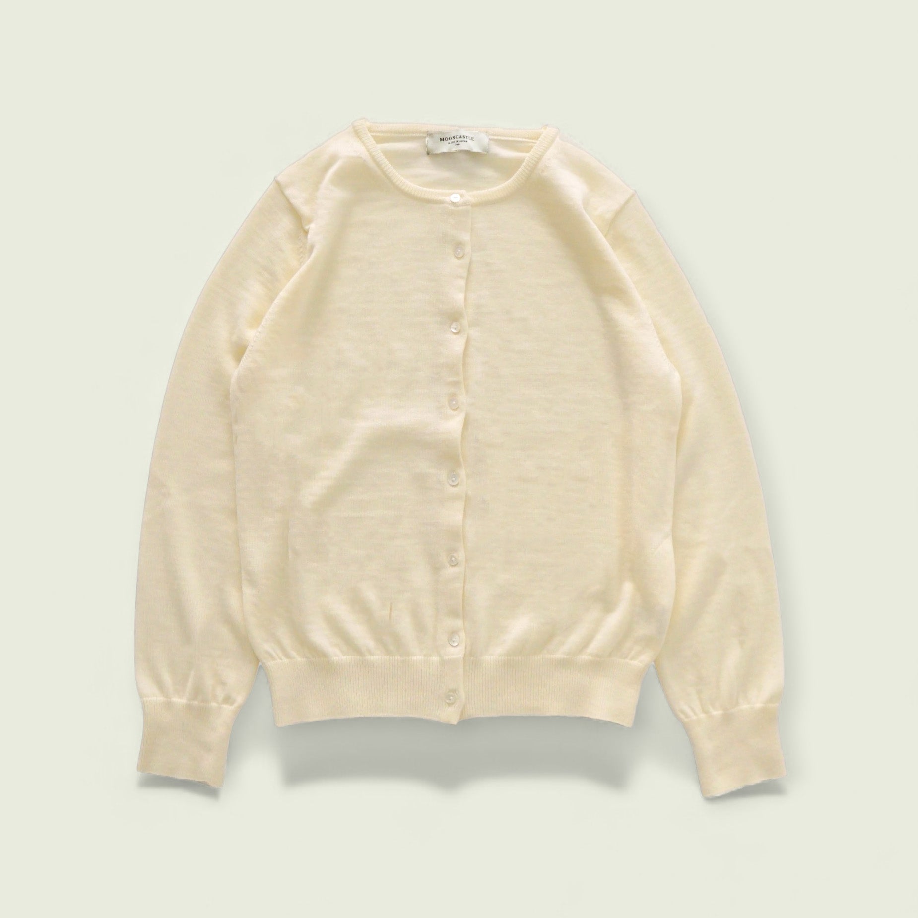 【WOMEN】12G Merino Wool Crewneck Cardigan