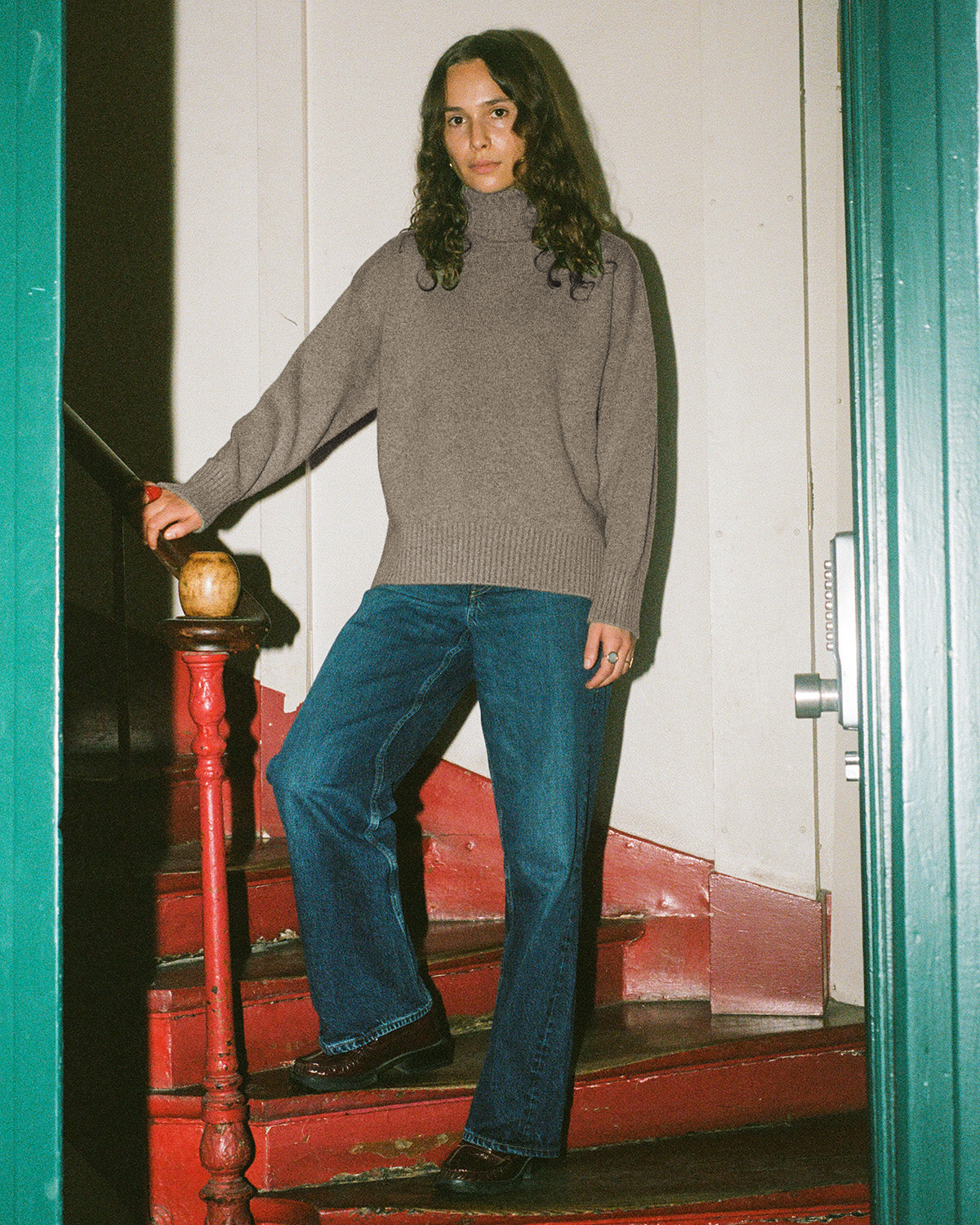 【WOMEN】Wool Cashmere Turtle Neck