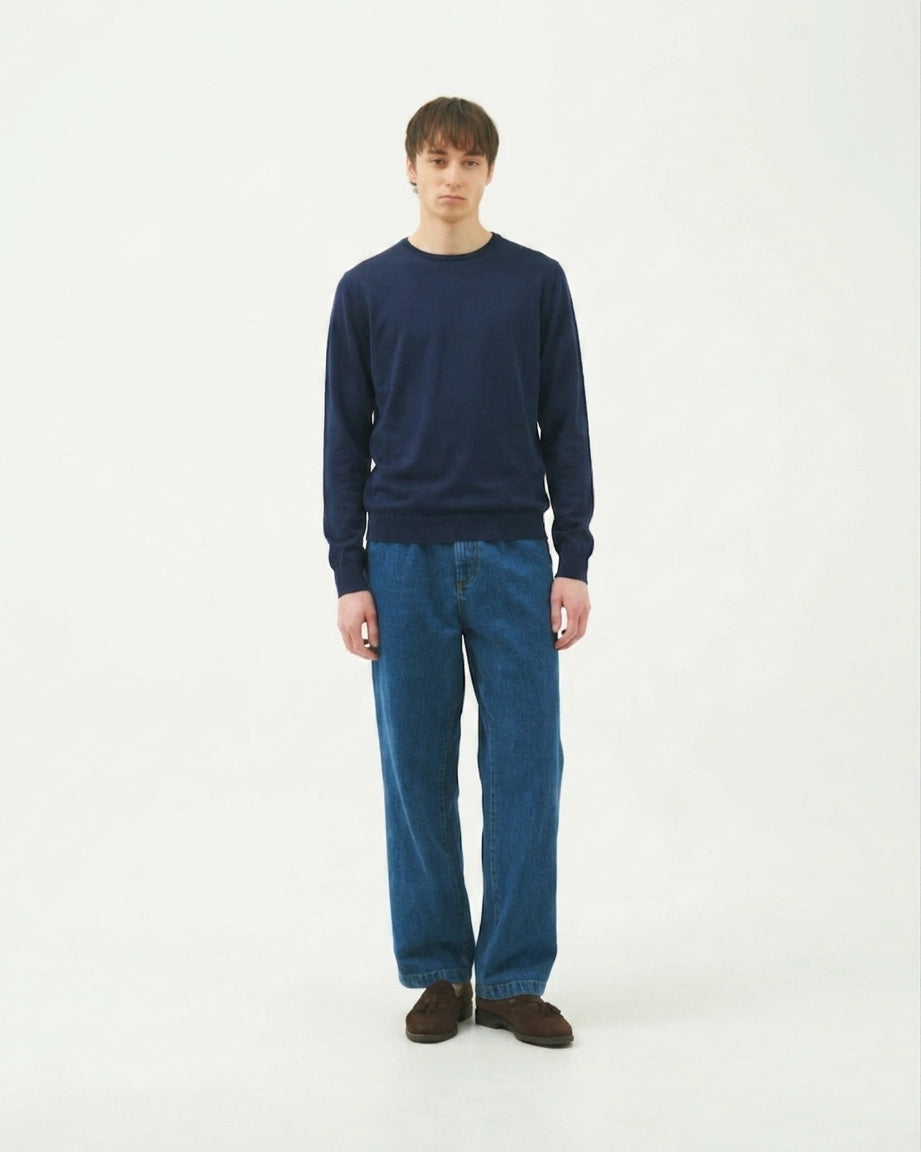SEA ISLAND COTTON CREWNECK LONG SLEEVE