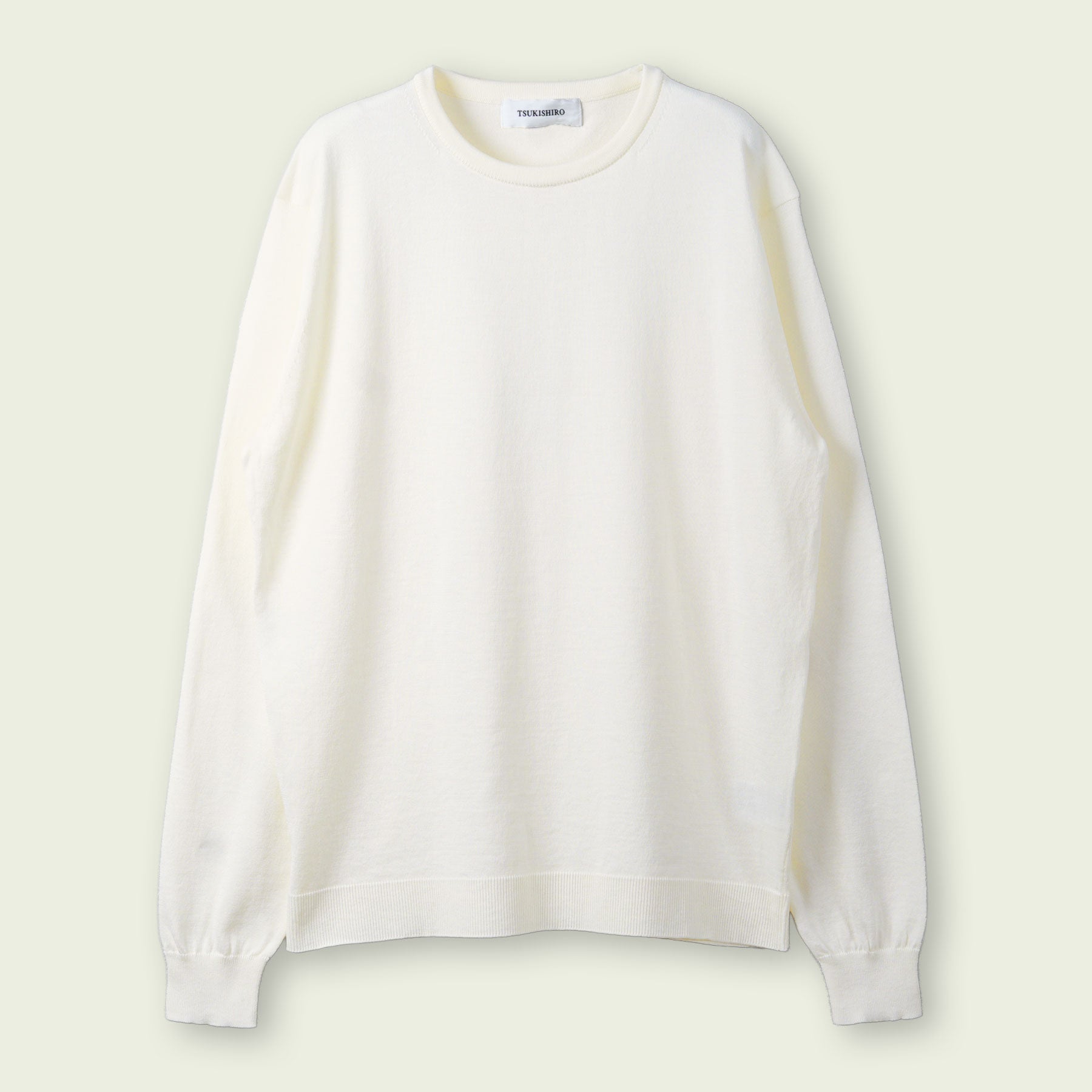 SEA ISLAND COTTON CREWNECK LONG SLEEVE