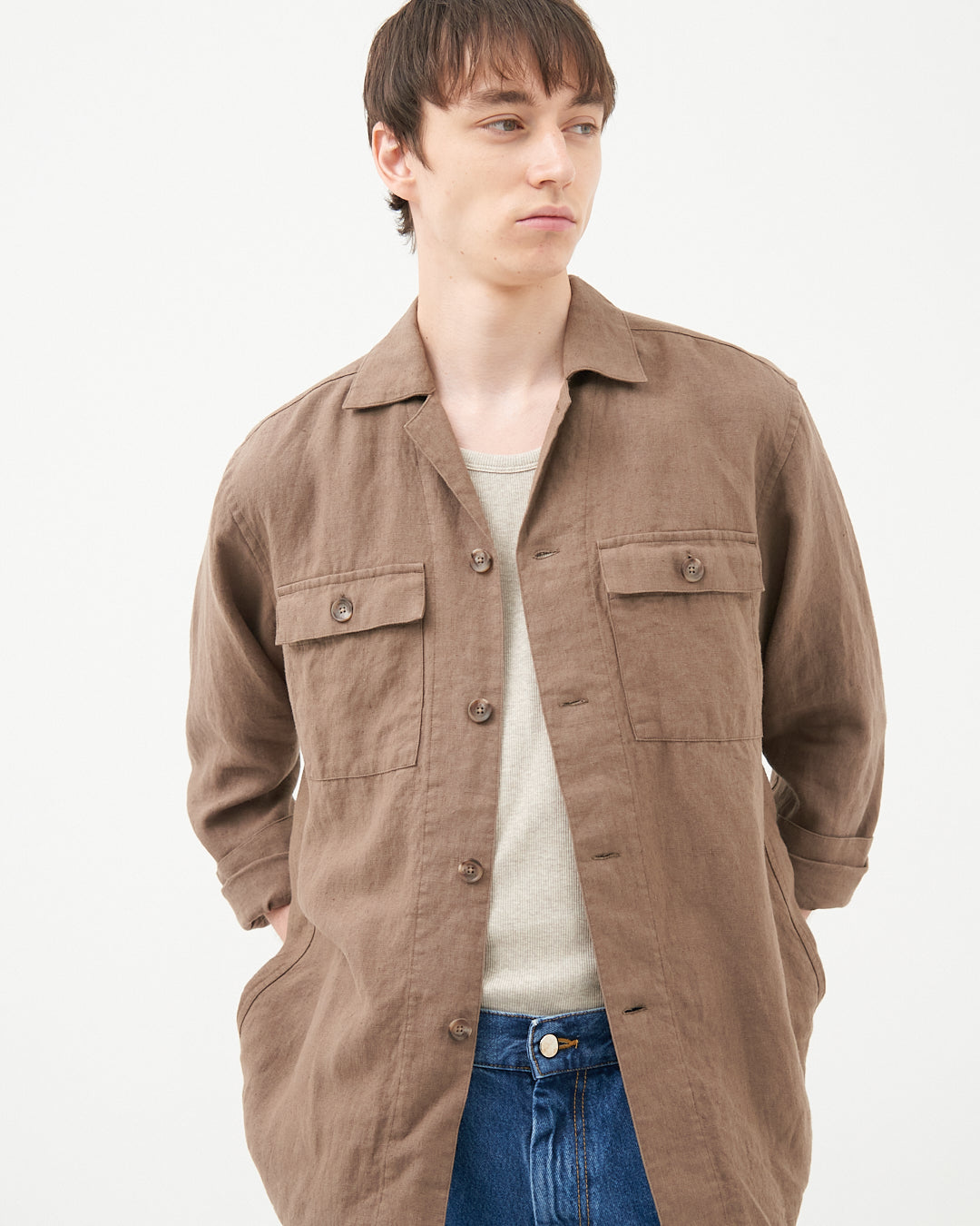 Maker's Shirt 鎌倉 LINEN SHIRT JACKET MOONCASTLE × Maker`s Shirt 鎌倉 Linen Shirt Jacket