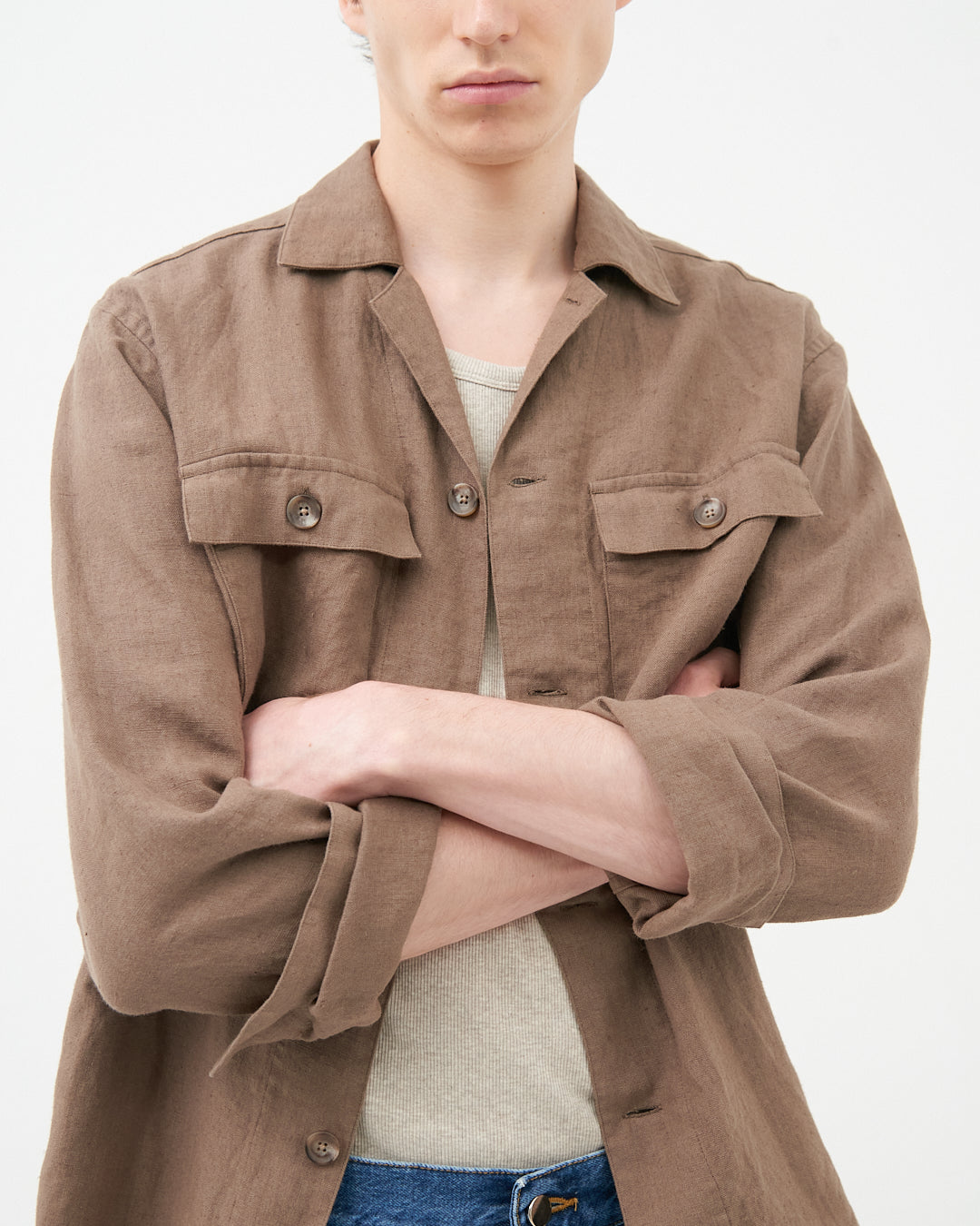 MOONCASTLE × Maker`s Shirt 鎌倉 Linen Shirt Jacket