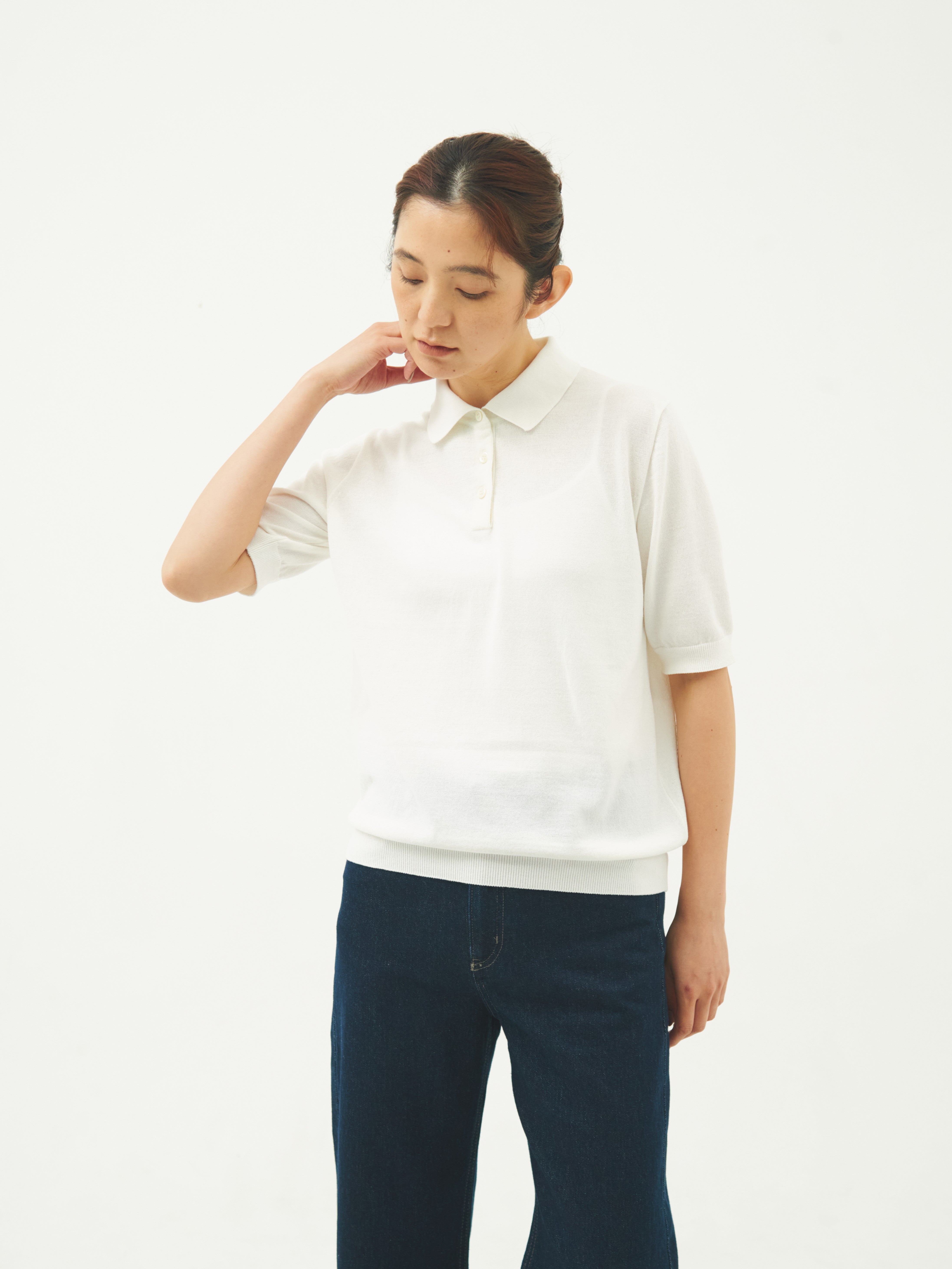 【WOMEN】ICE COTTON POLONECK
