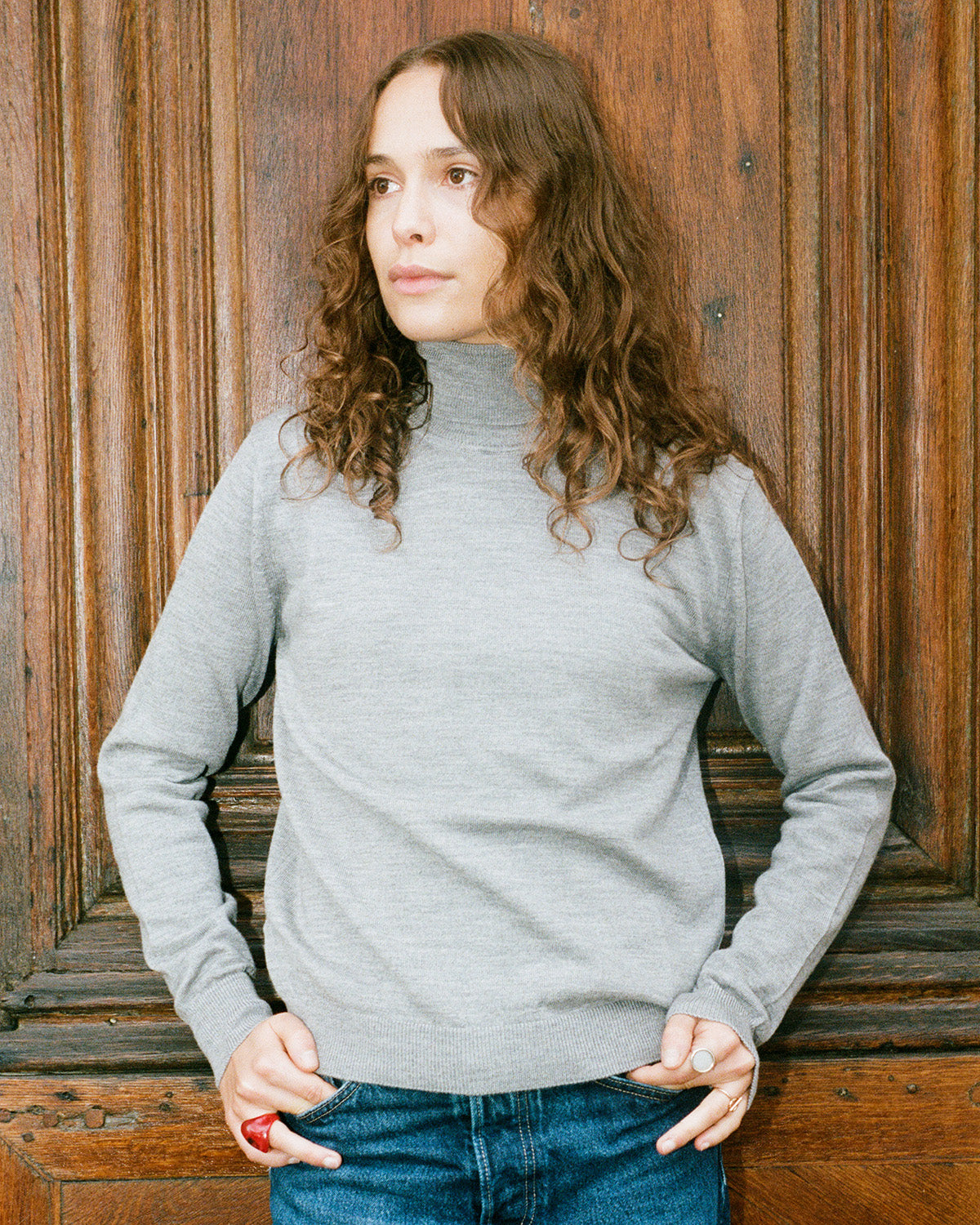【WOMEN】12G Lightweight Merino Wool Turtleneck