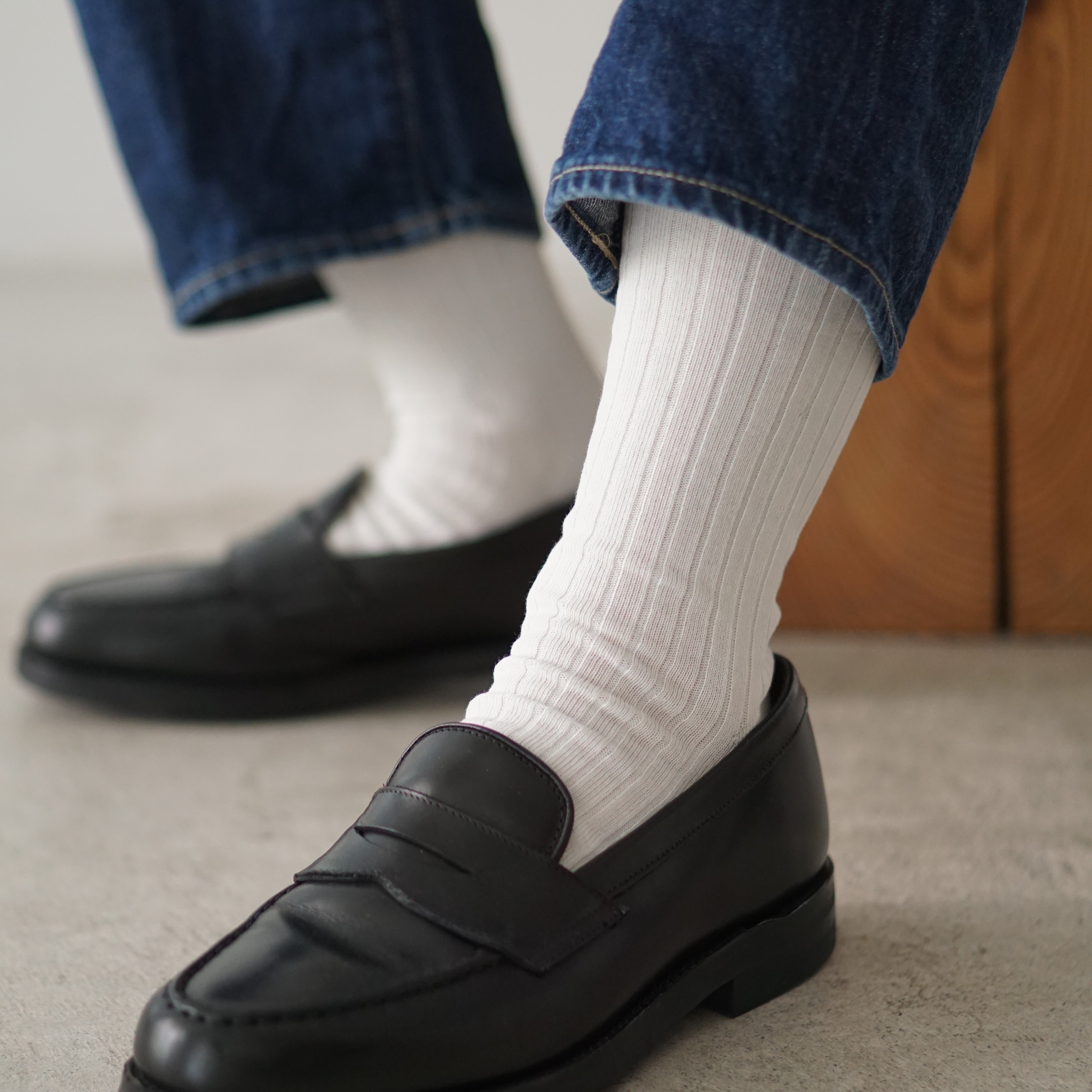 HALISON×MOONCASTLE Ice Cotton Rib Socks