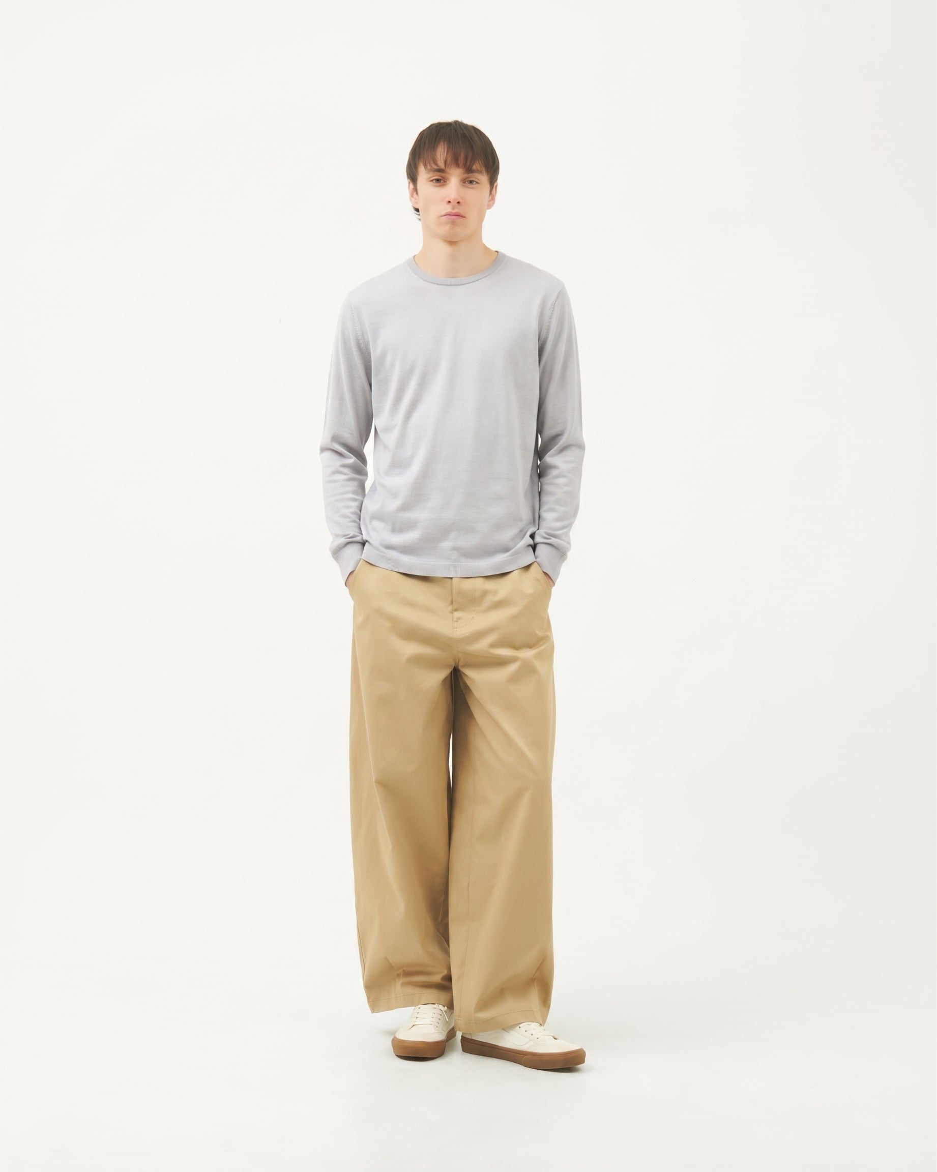 SEA ISLAND COTTON CREWNECK LONG SLEEVE