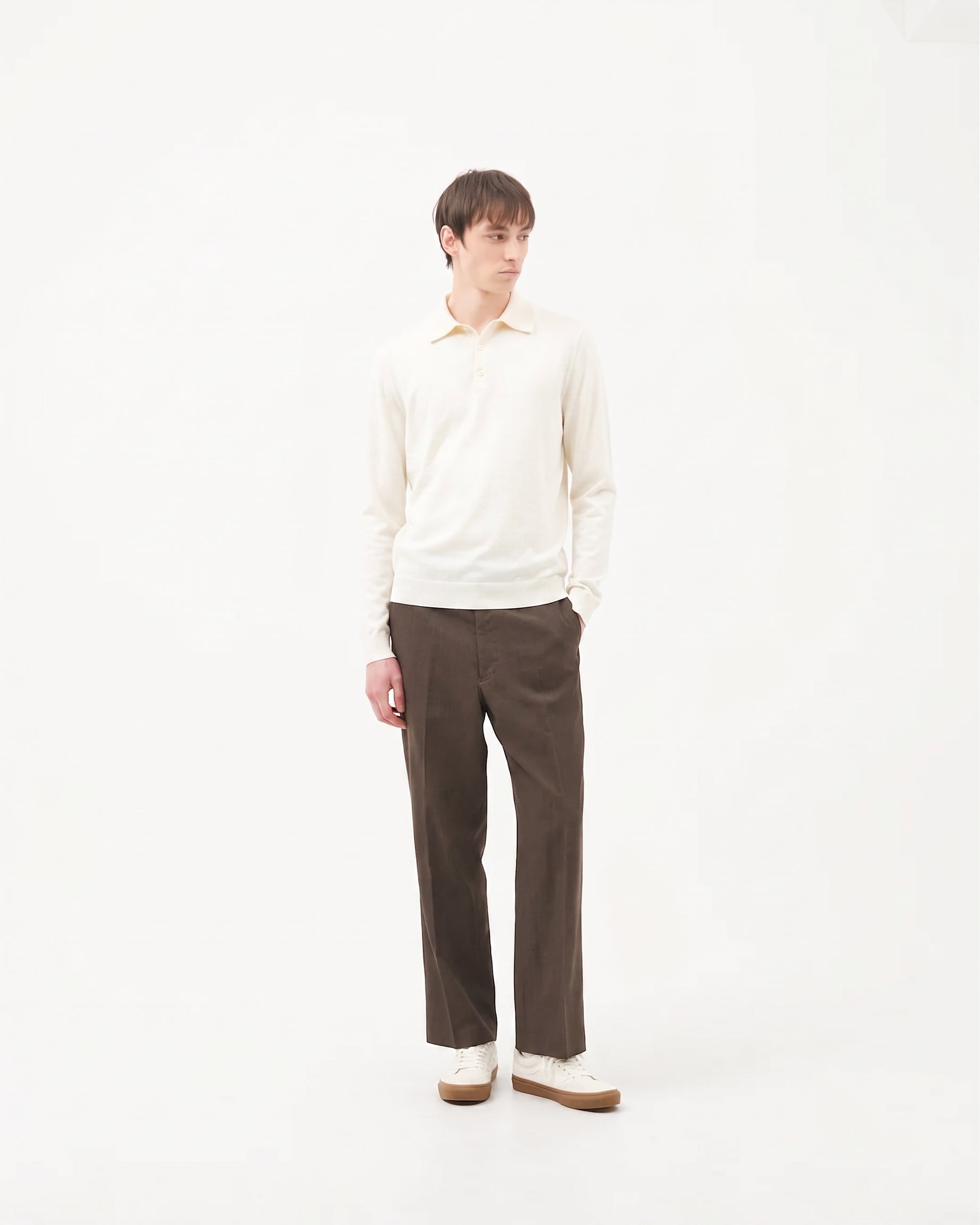 SEA ISLAND COTTON POLONECK LONG SLEEVE